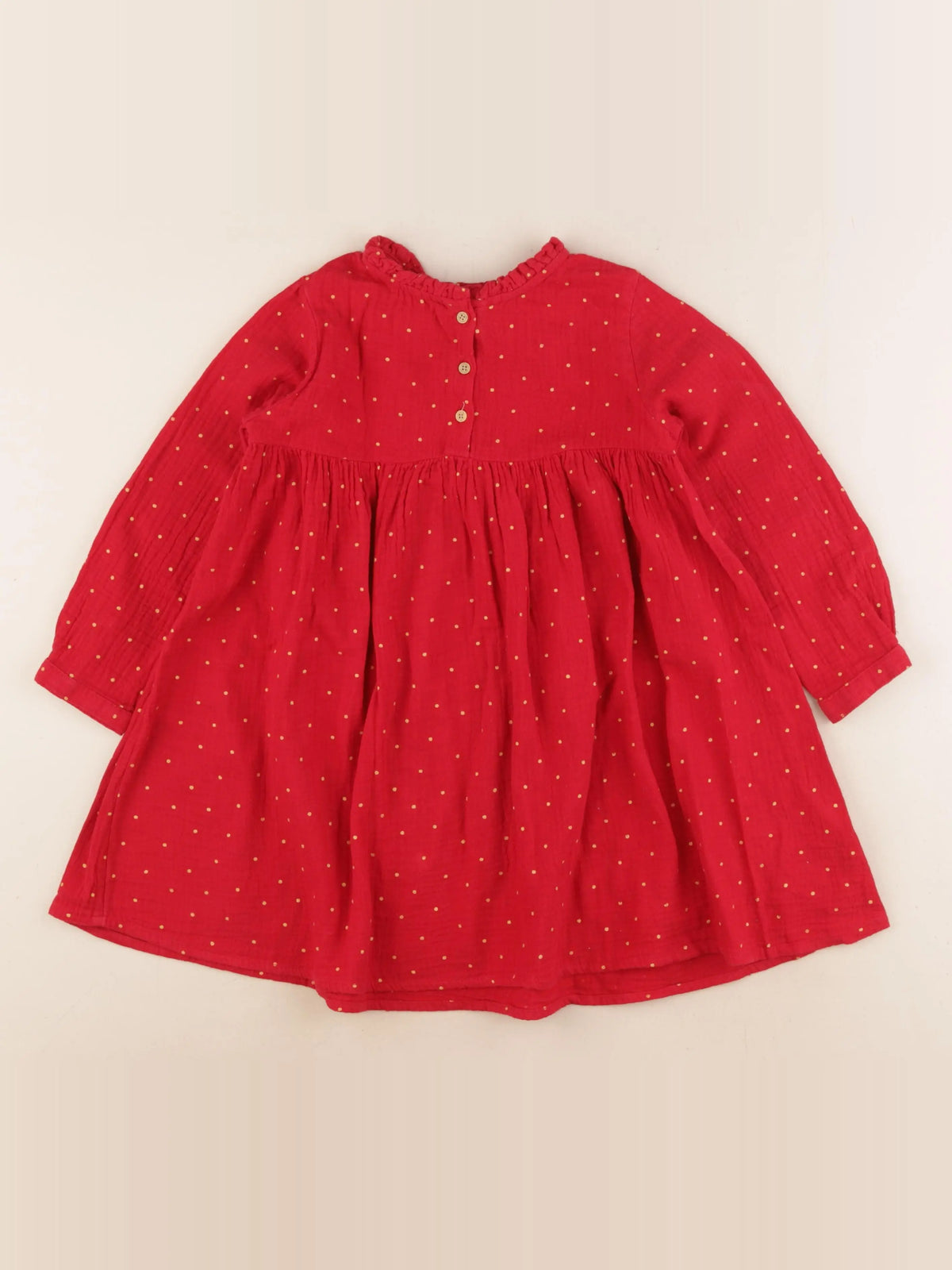 Vertbaudet - robe rouge, or - 5 ans