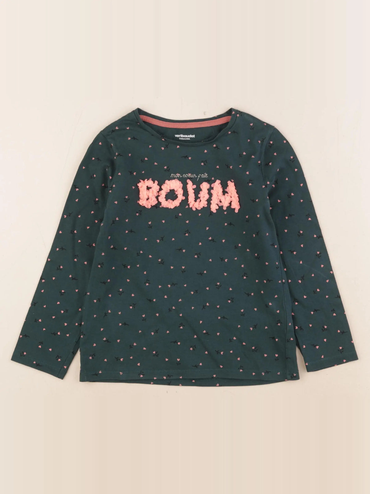 Vertbaudet - tee-shirt or, vert - 6 ans