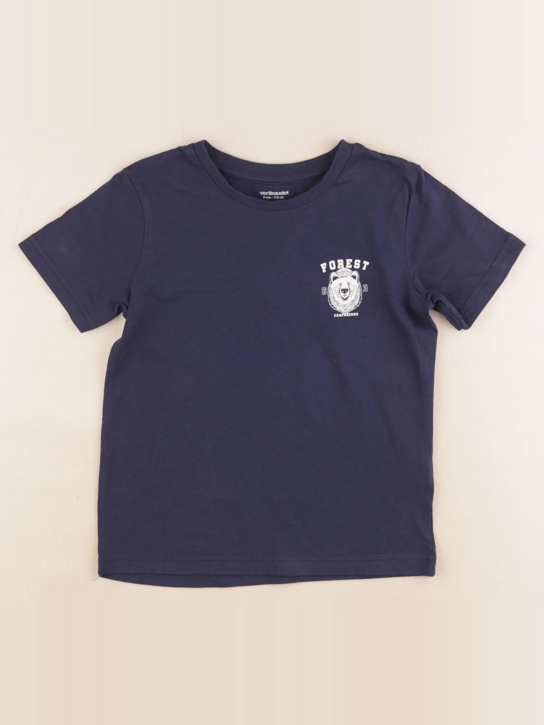 Vertbaudet - tee-shirt bleu - 6 ans