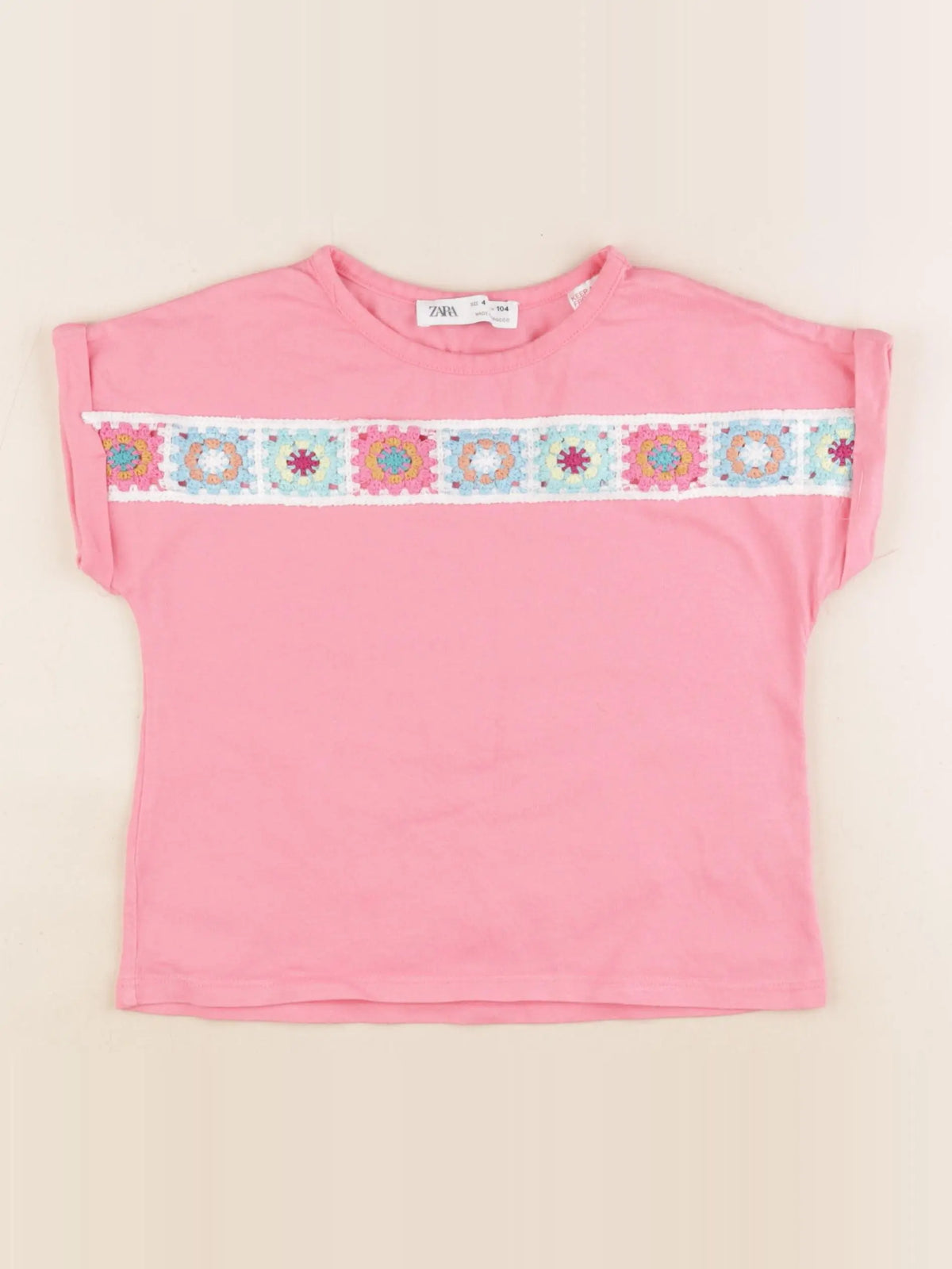 Zara - tee-shirt rose - 4 ans