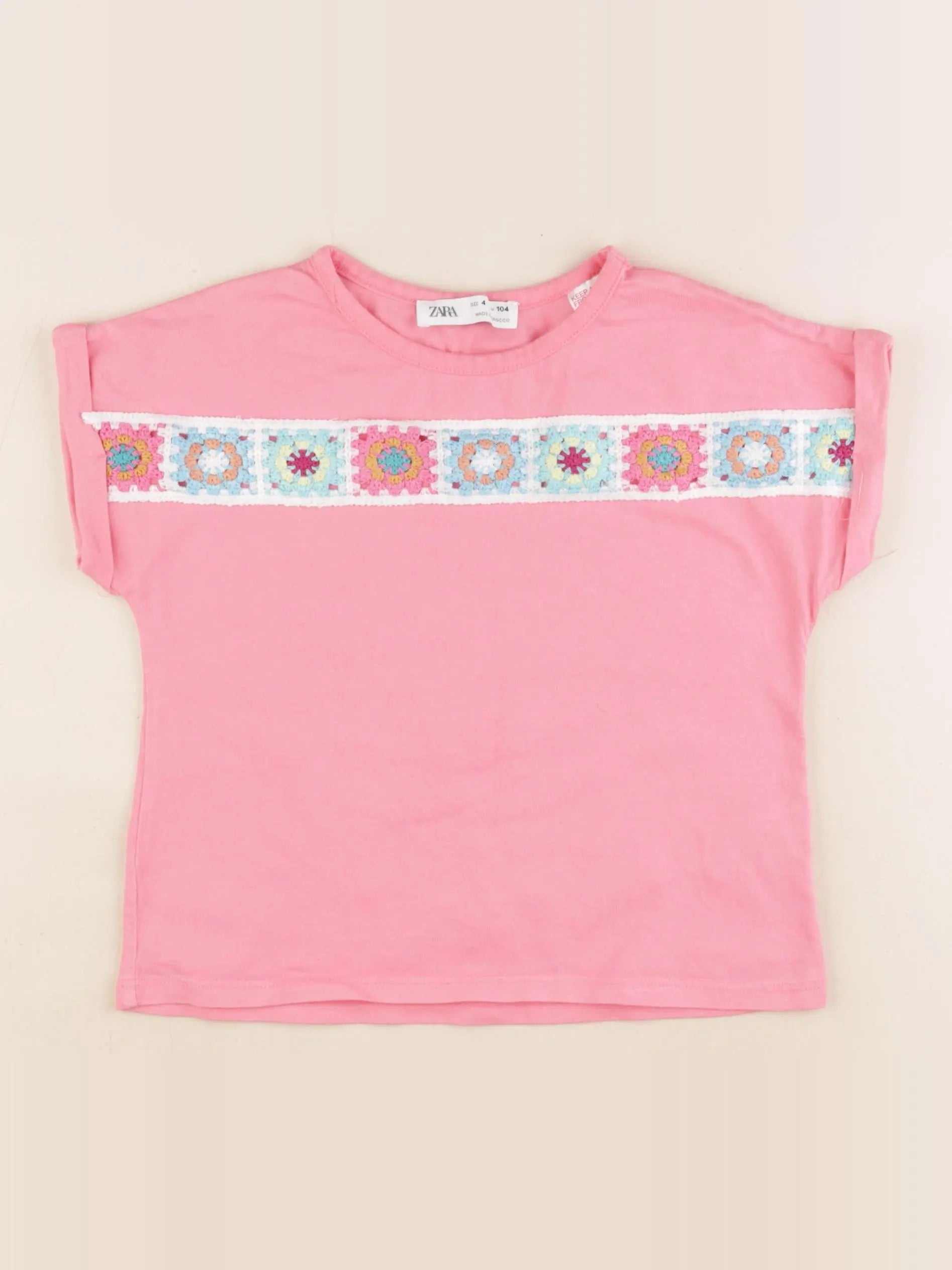 Zara - tee-shirt rose - 4 ans