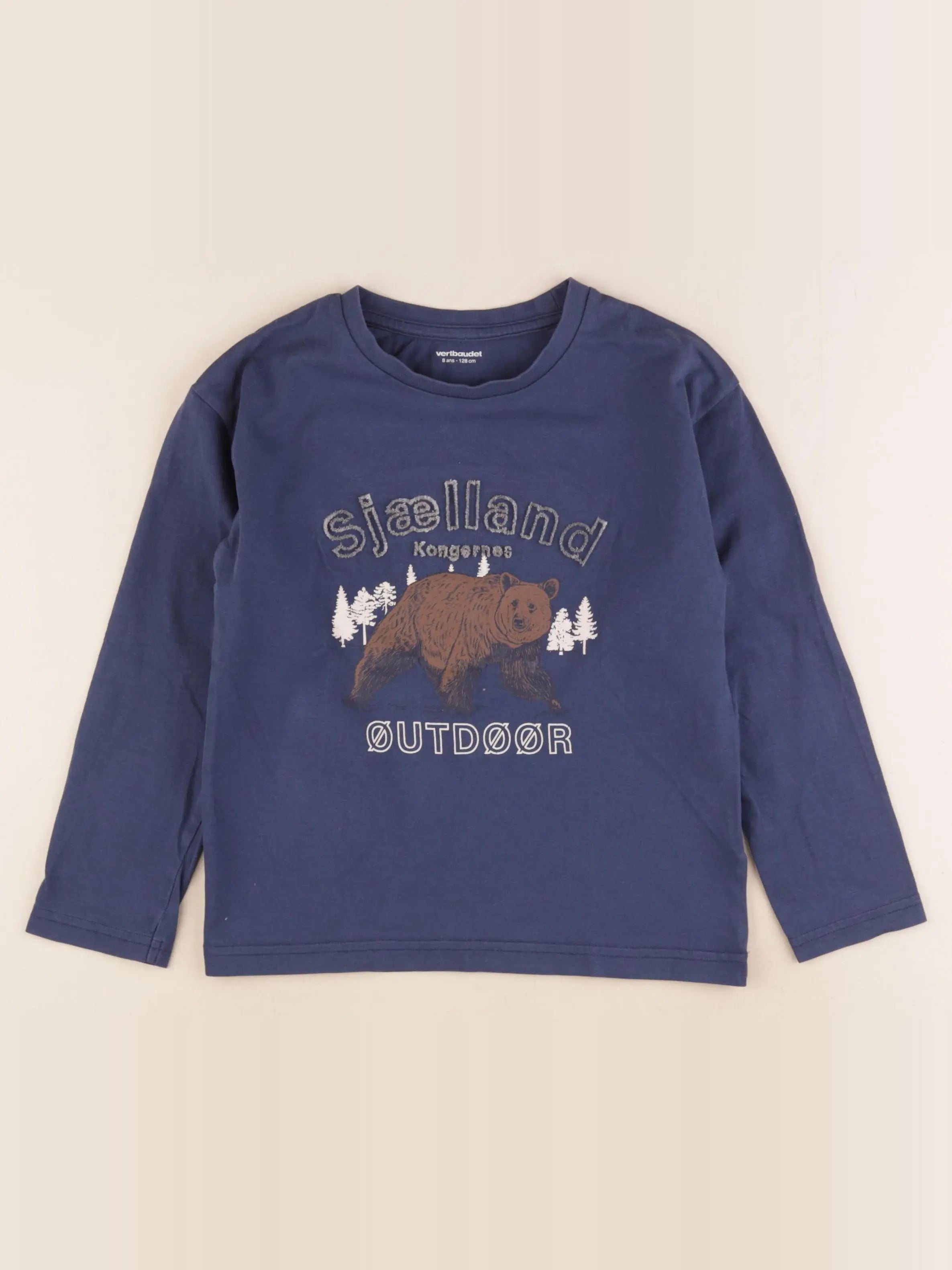 Vertbaudet - tee-shirt bleu - 8 ans