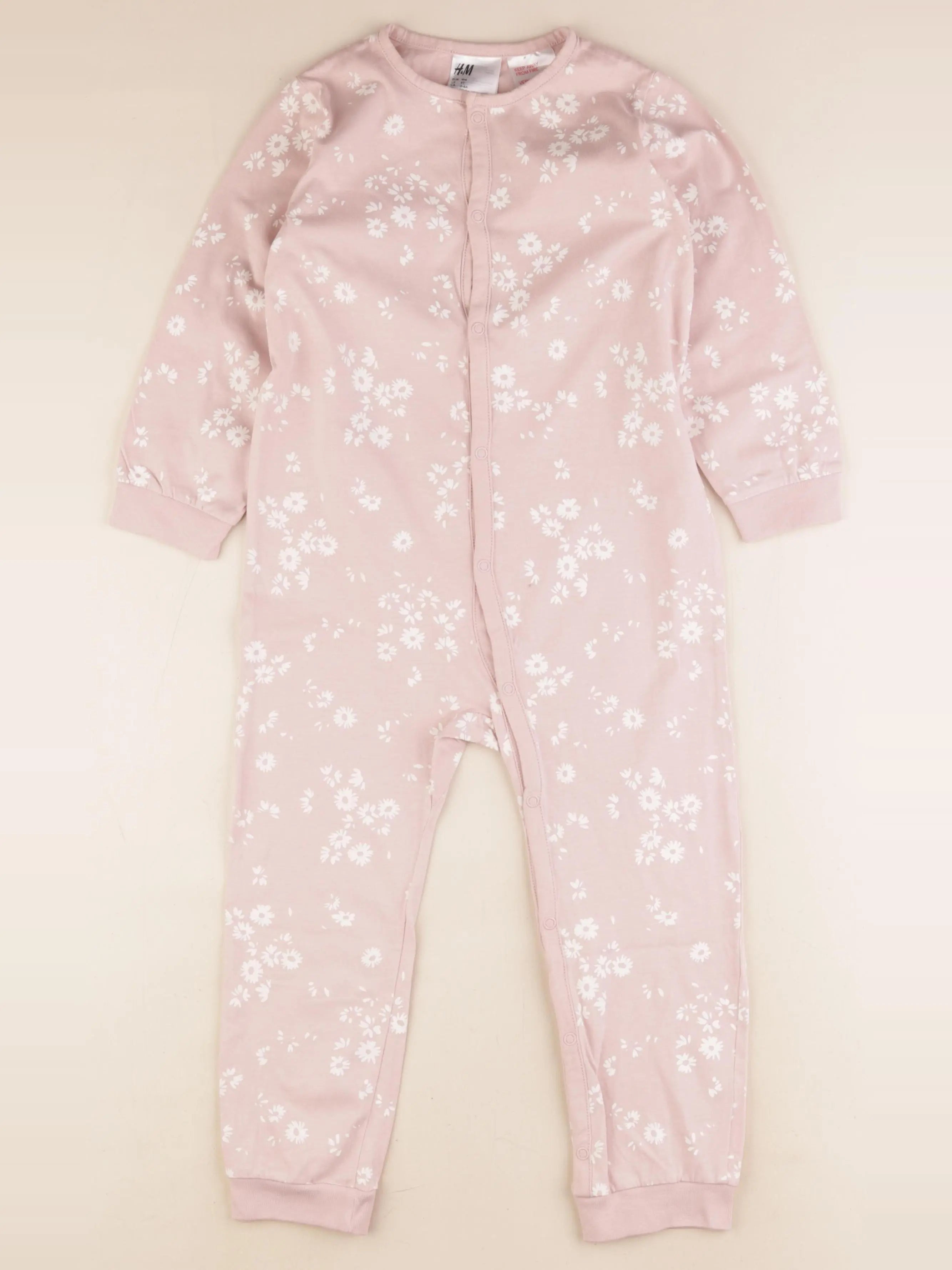 H&M - pyjama coton rose - 4 ans