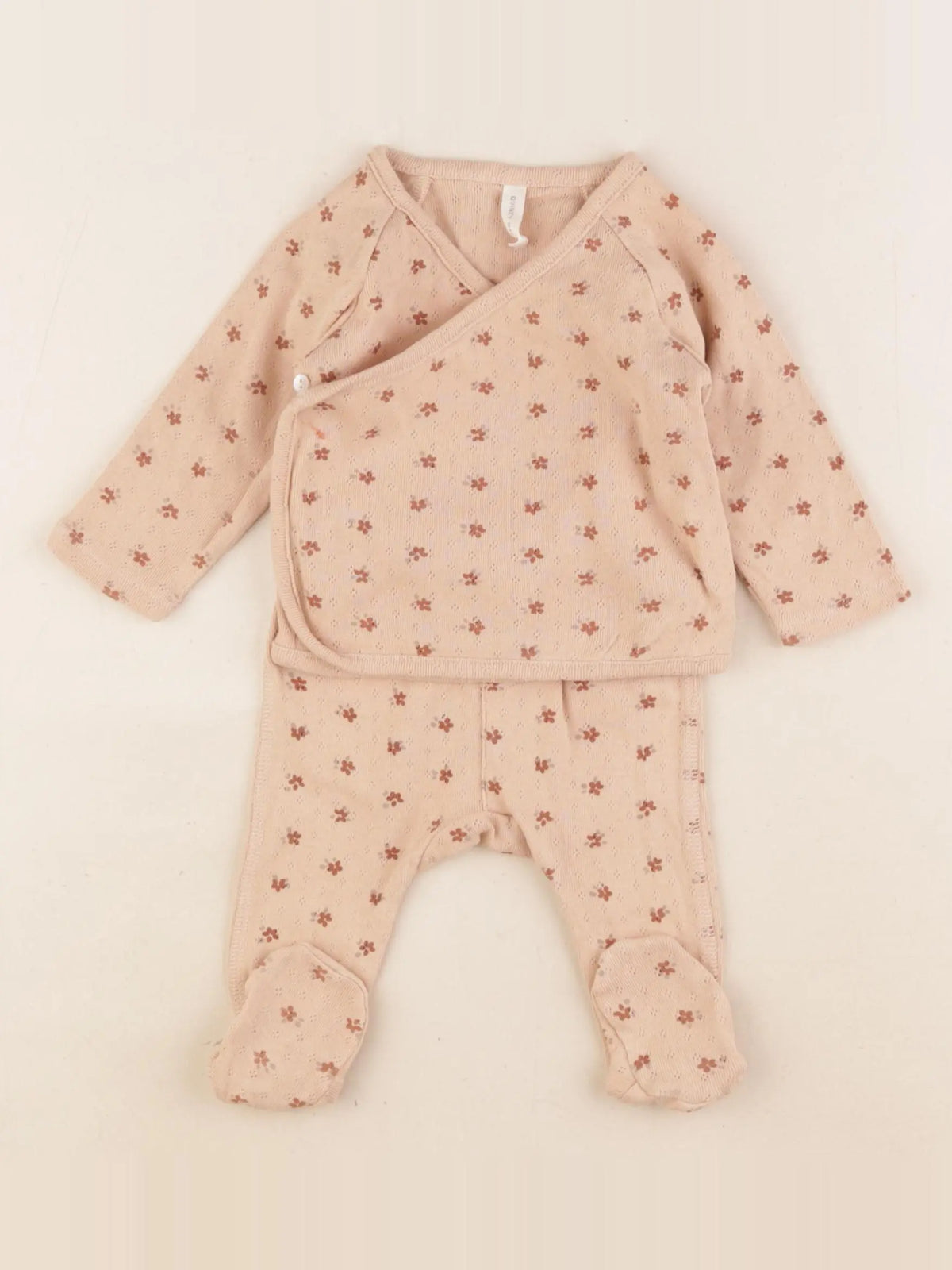 Quincy Mae - pyjama coton marron - 3/6 mois