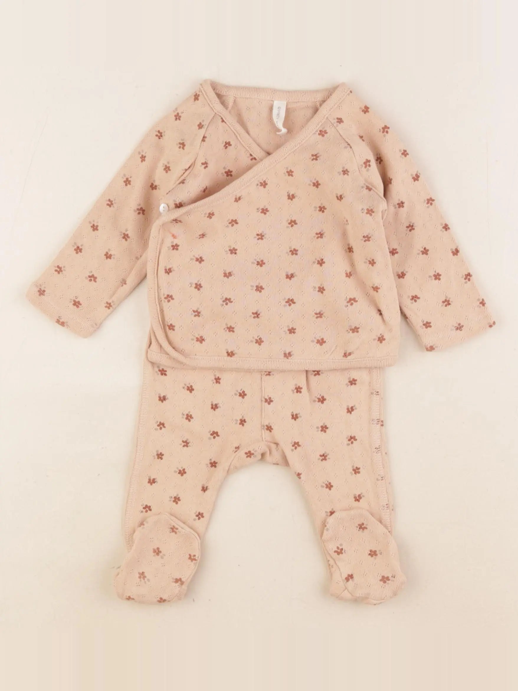 Quincy Mae - pyjama coton marron - 3/6 mois