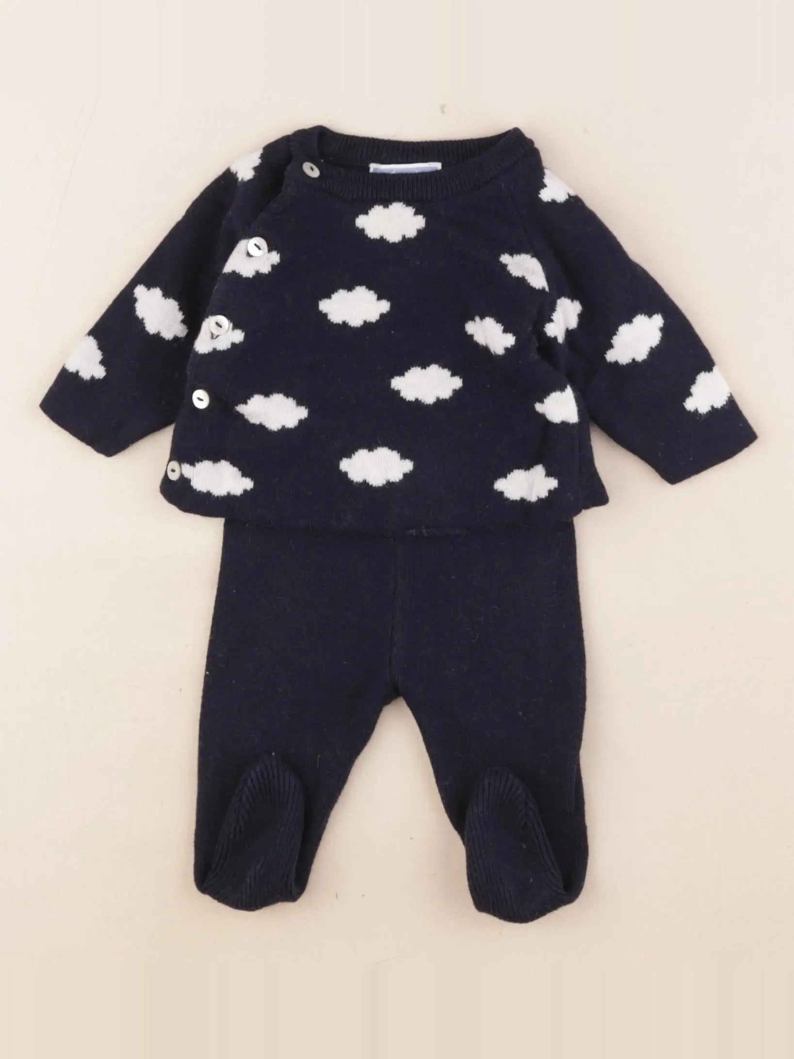 Jacadi - ensemble bleu - 1 mois