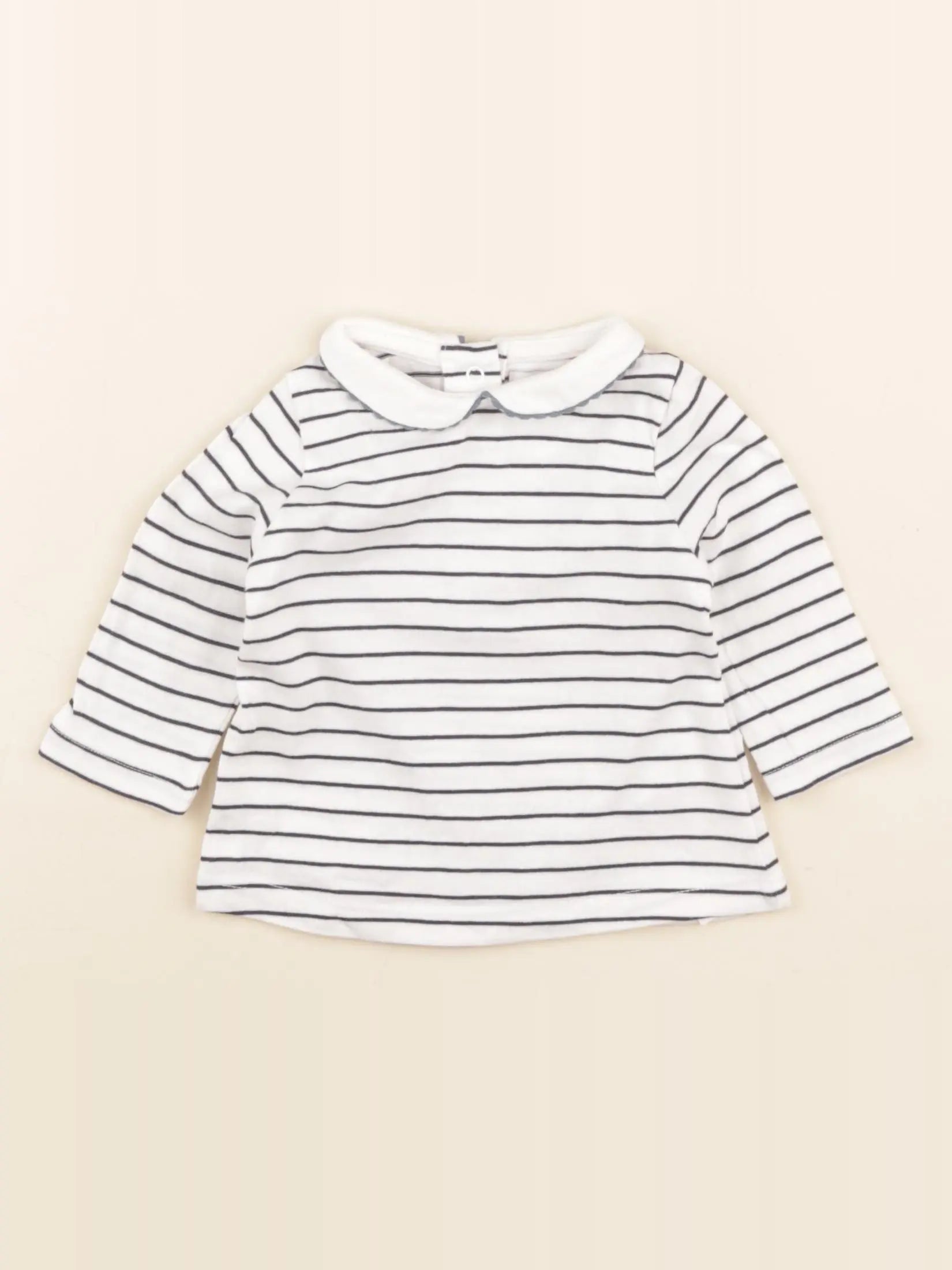 Cyrillus - tee-shirt blanc, bleu - 3 mois