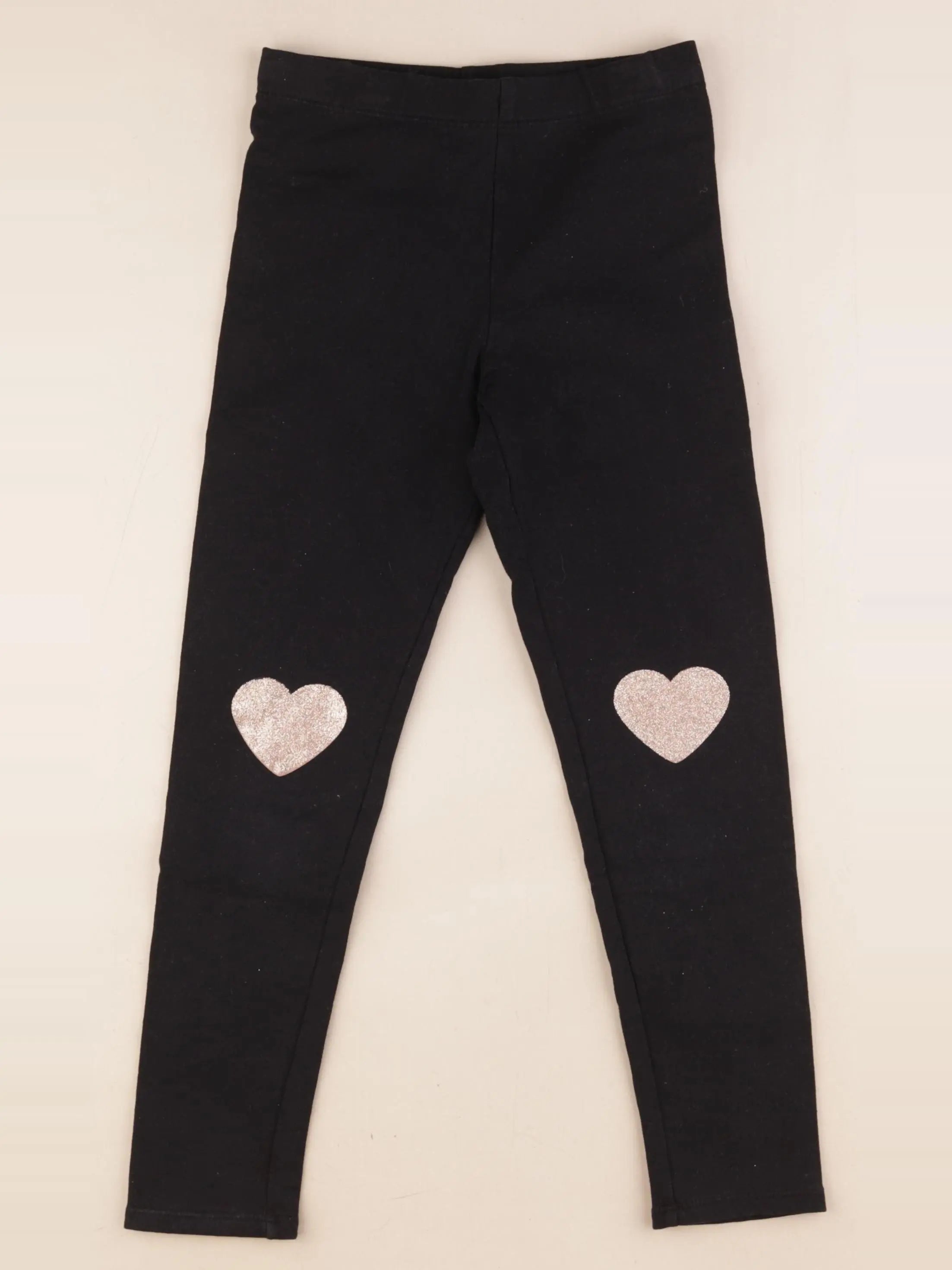 H&M - legging doublé noir, or - 8/9 ans