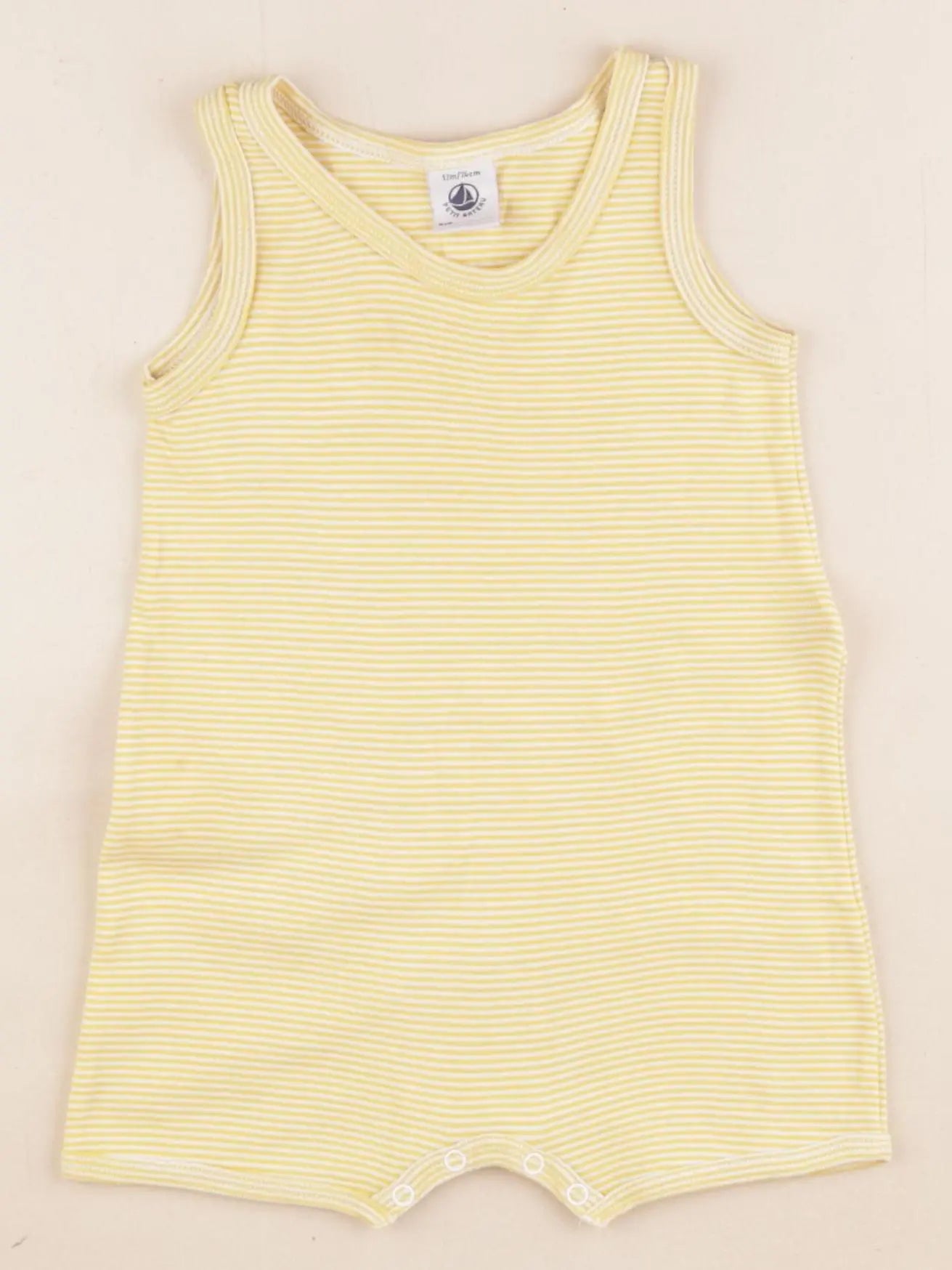 Petit Bateau - pyjama coton jaune - 12 mois