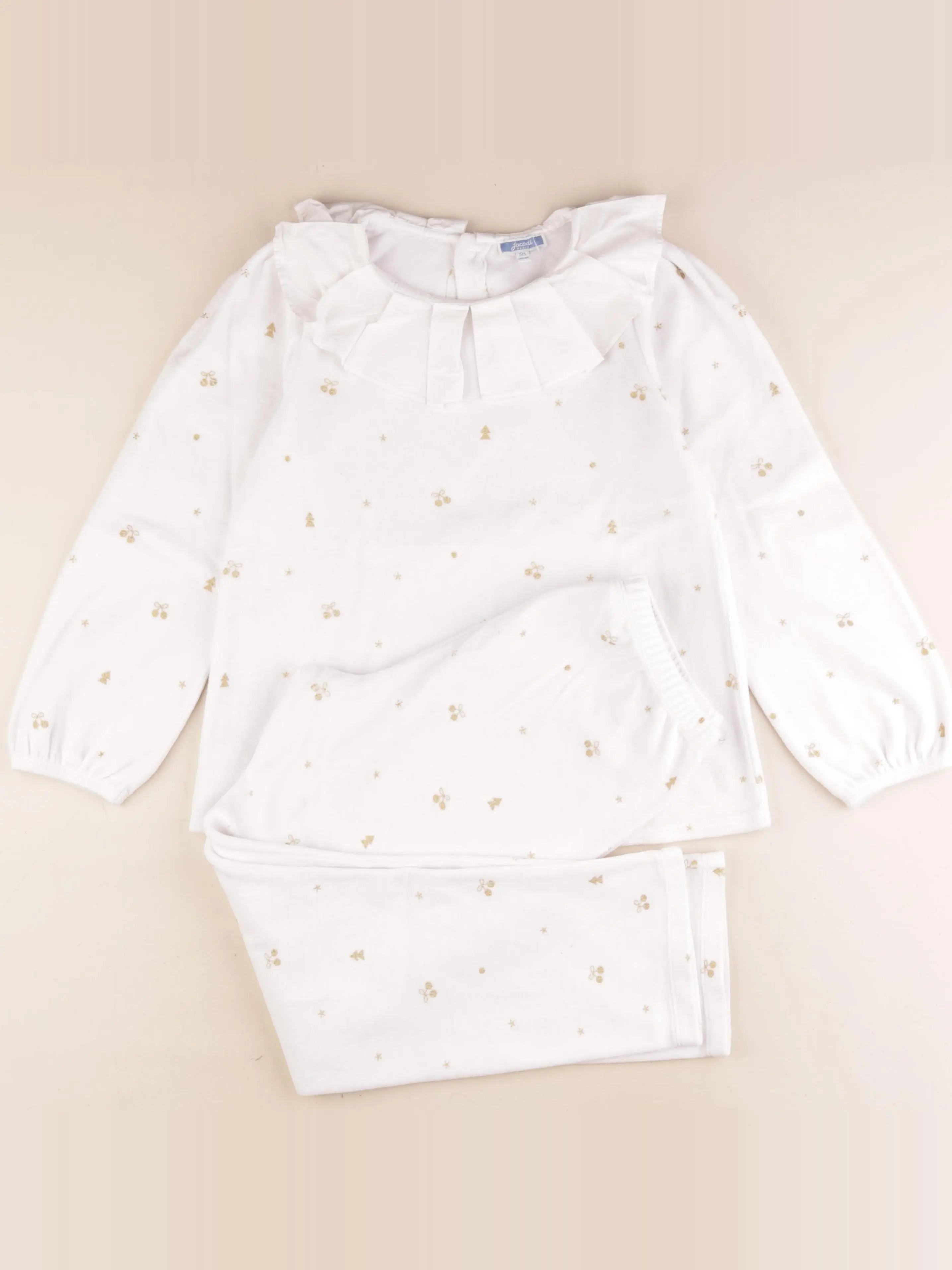 Jacadi - pyjama velours blanc, or - 10 ans
