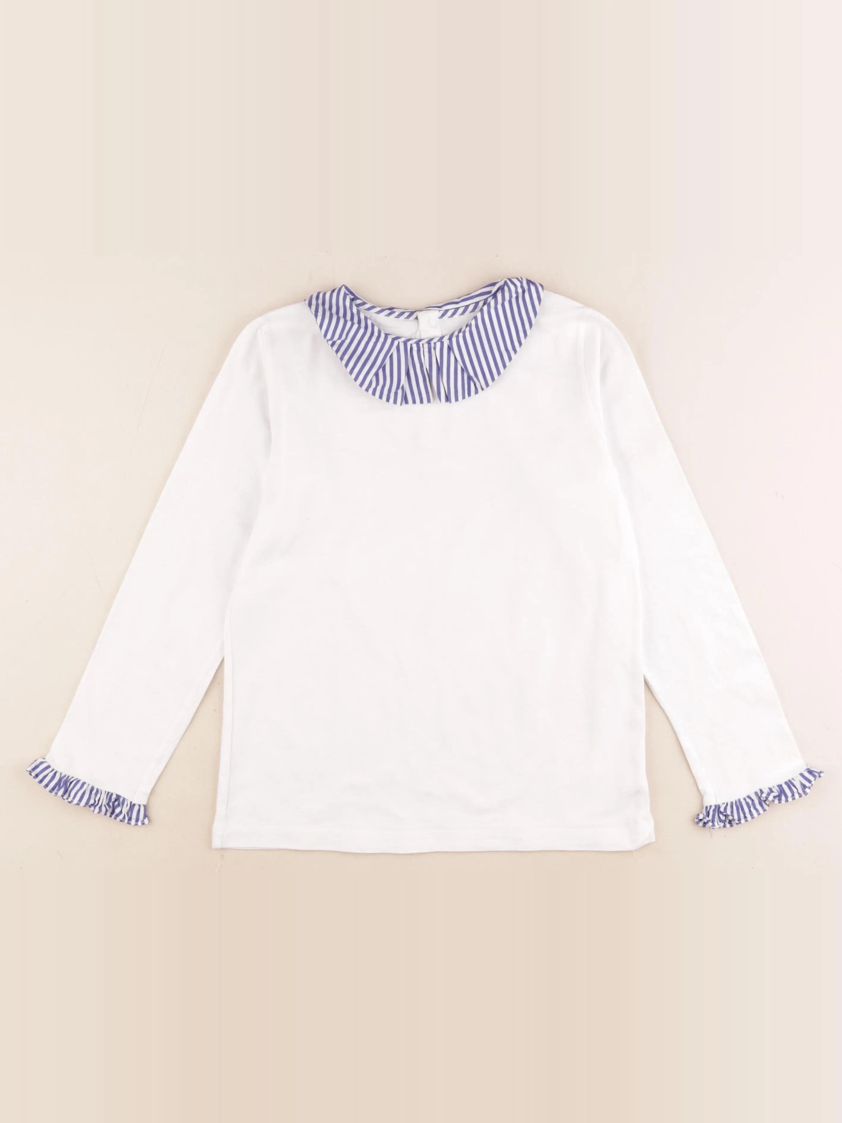 Jacadi - tee-shirt blanc, bleu - 10 ans