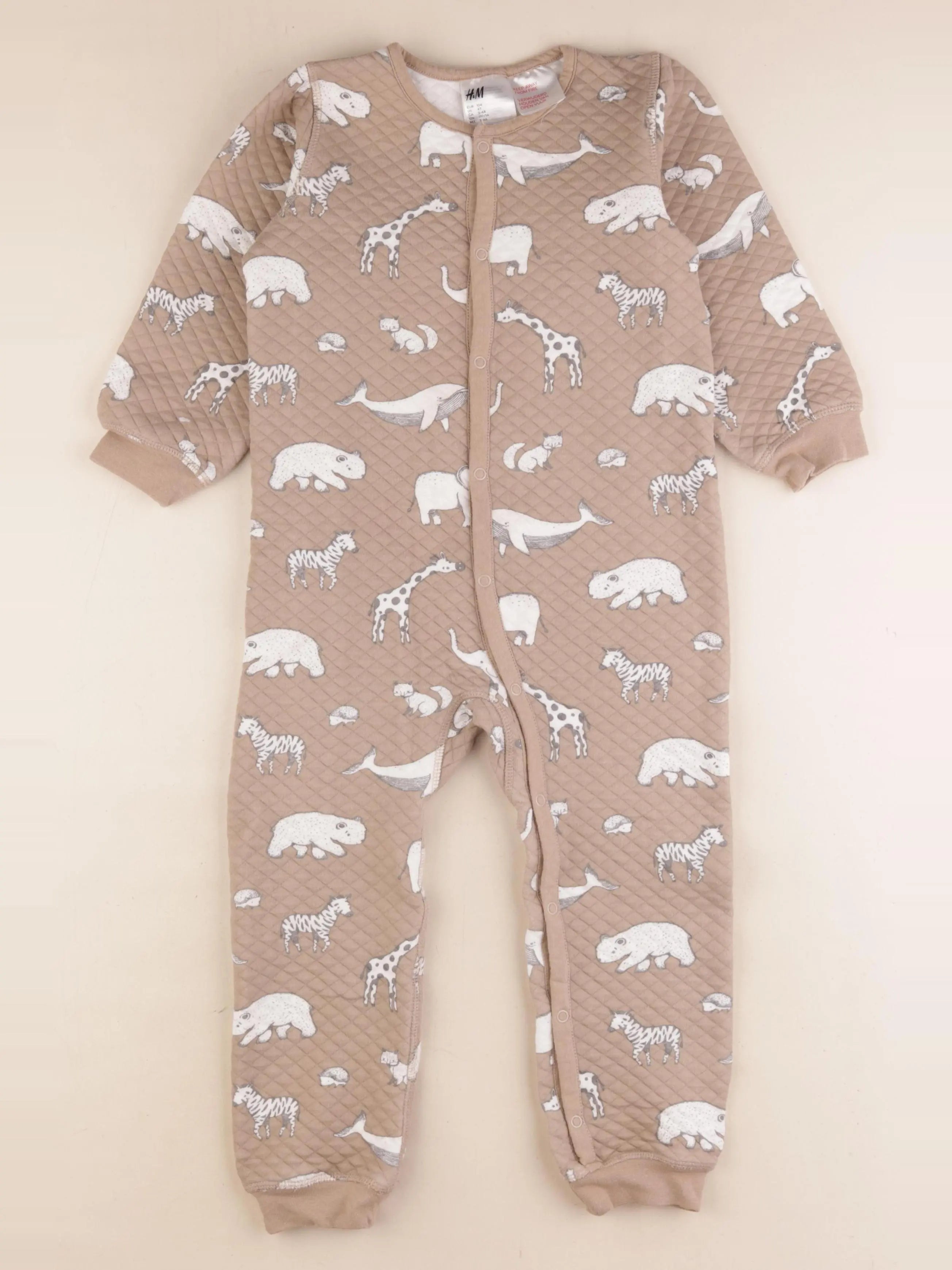 H&M - pyjama coton beige - 3/4 ans