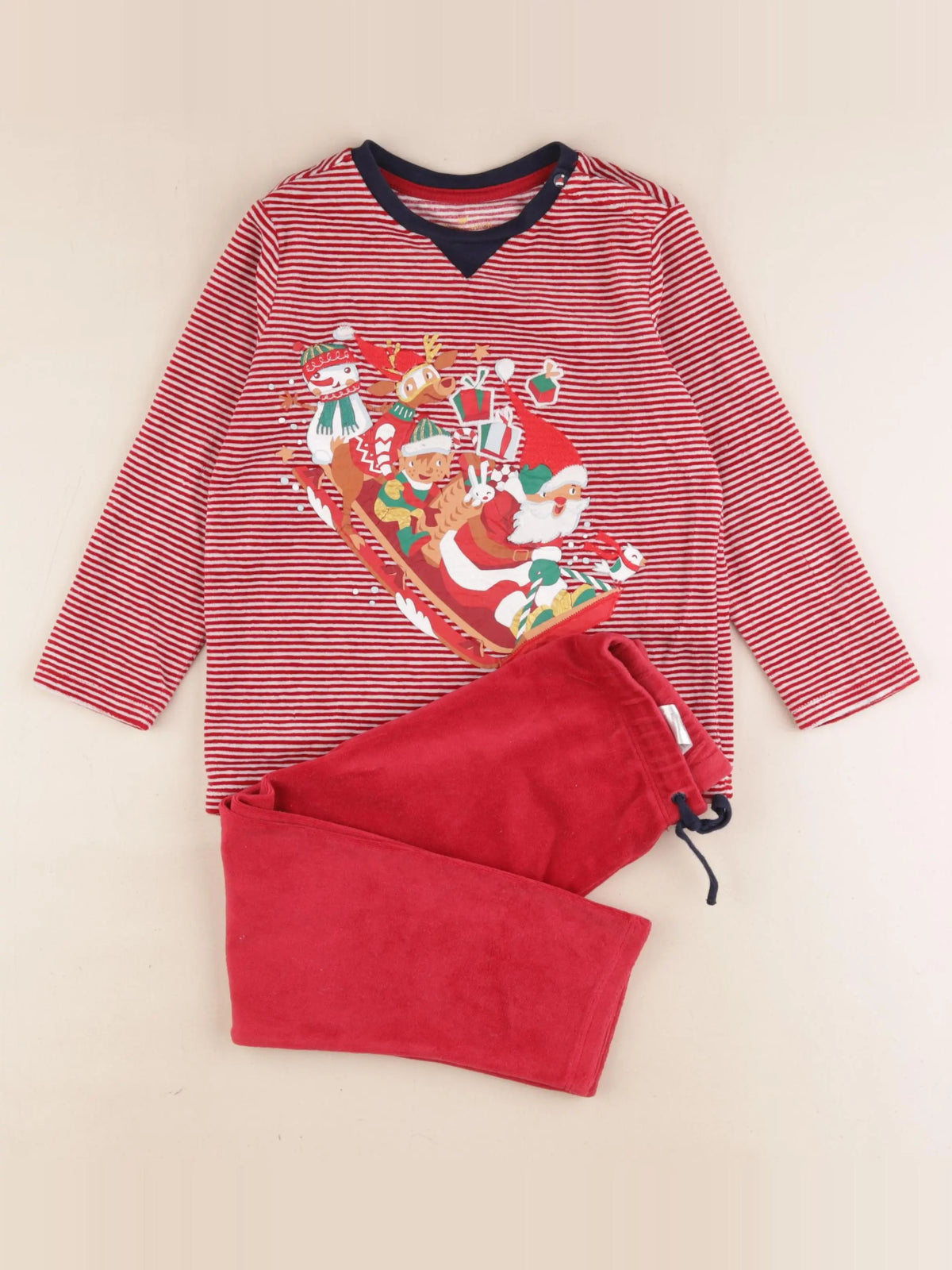 Sergent Major - pyjama velours rouge - 5 ans