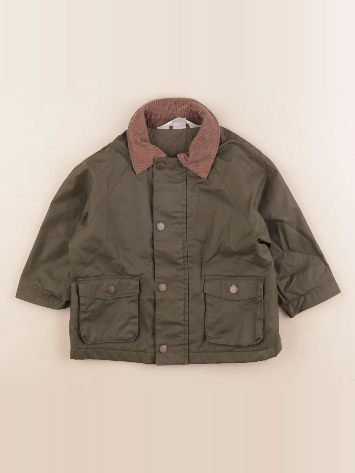 H&M - veste doublé vert - 18/24 mois