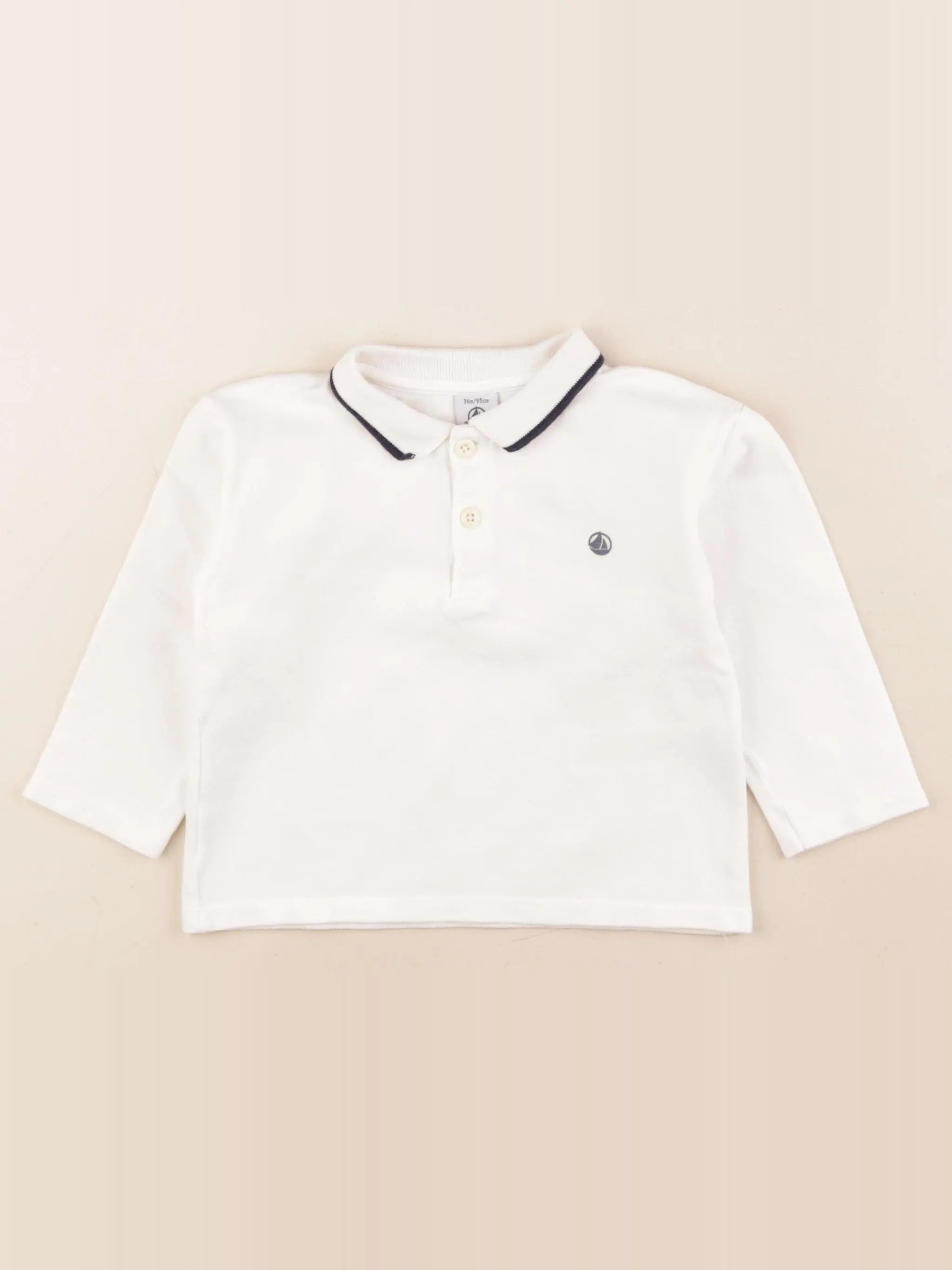 Petit Bateau - polo beige - 36 mois