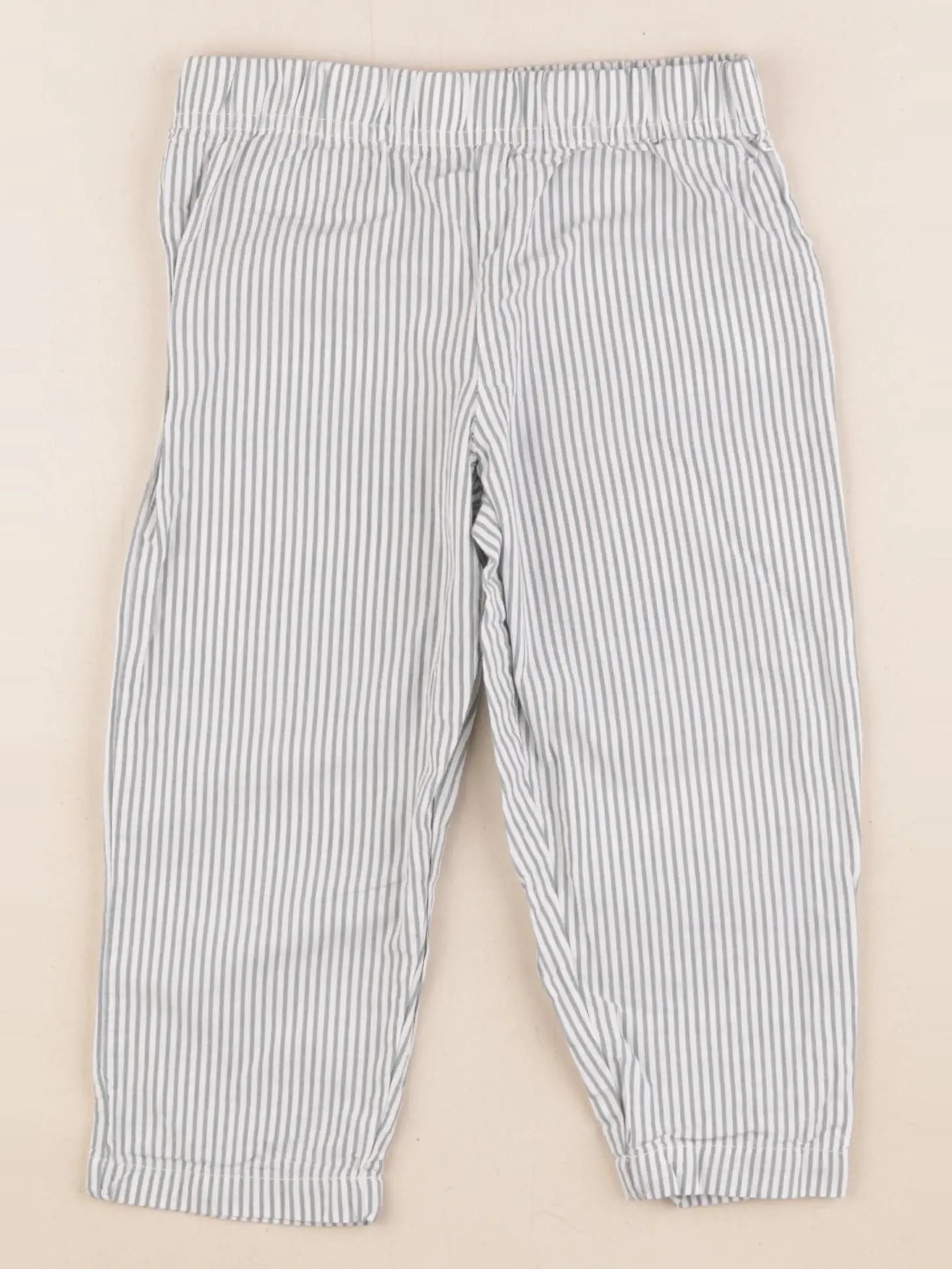 Vertbaudet - pantalon blanc, vert - 2 ans
