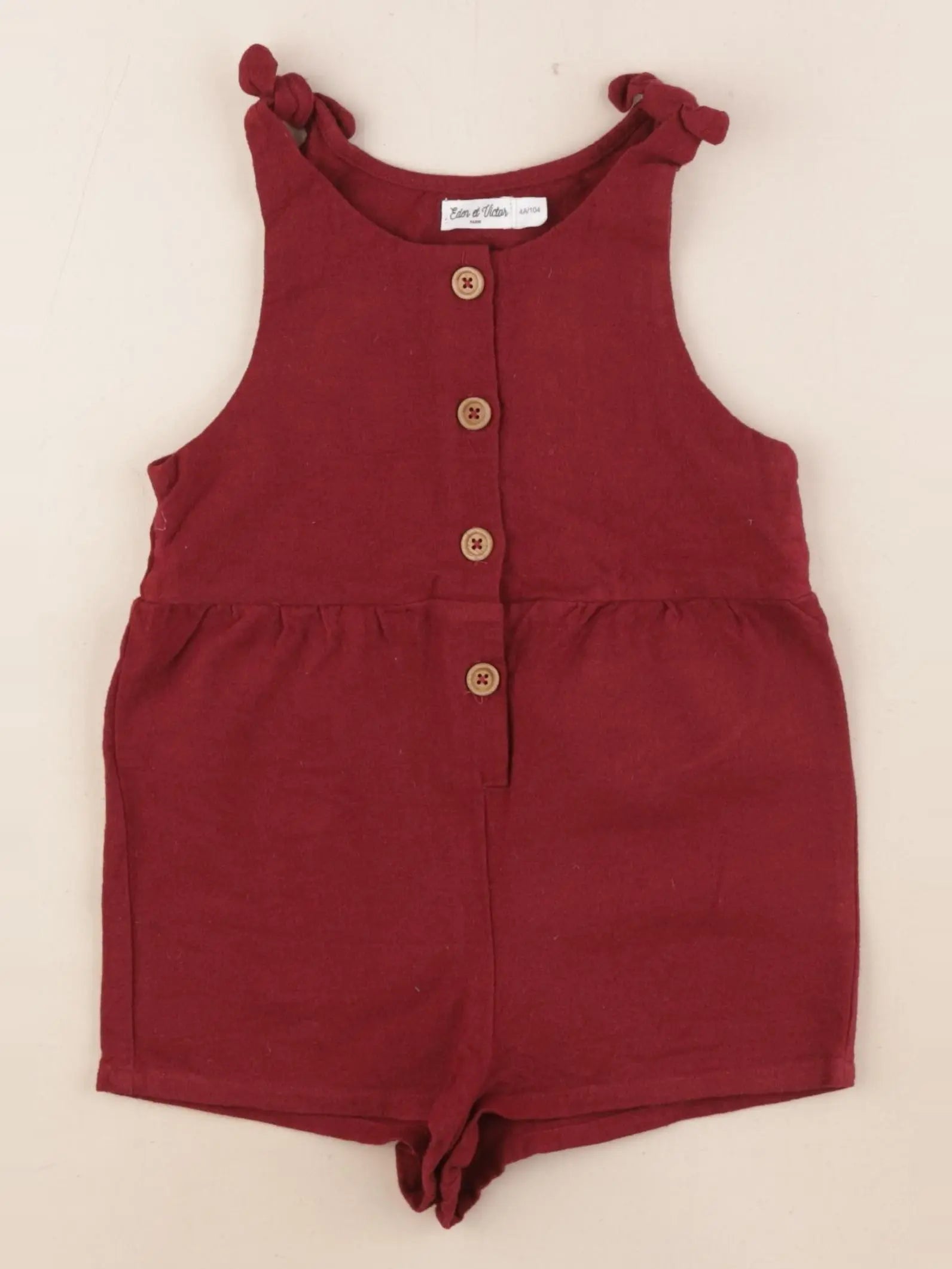 Eden & Victor - combinaison rouge - 4 ans