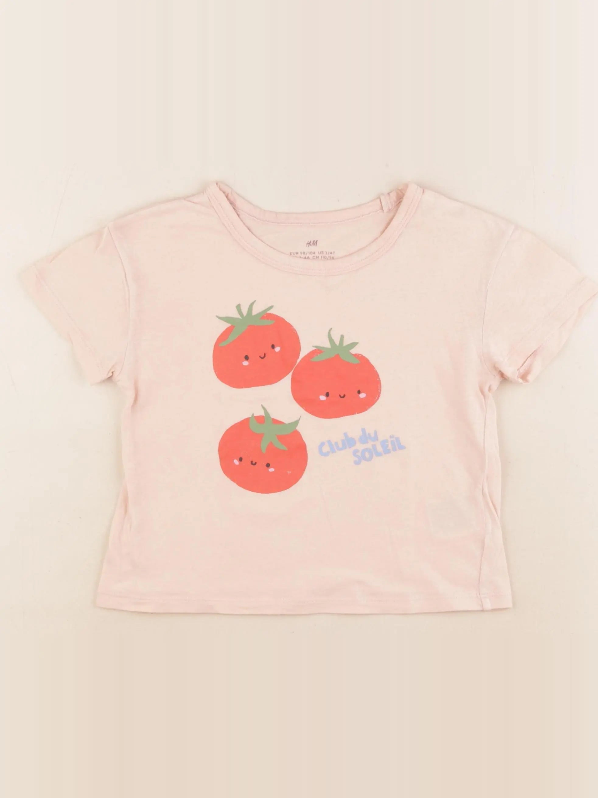 H&M - tee-shirt orange - 2/3 ans