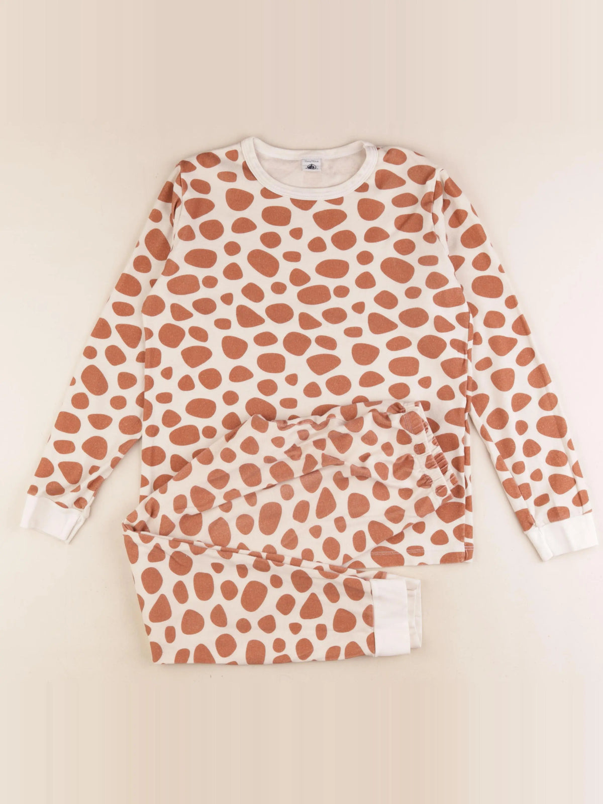 Petit Bateau - pyjama coton marron - 12 ans