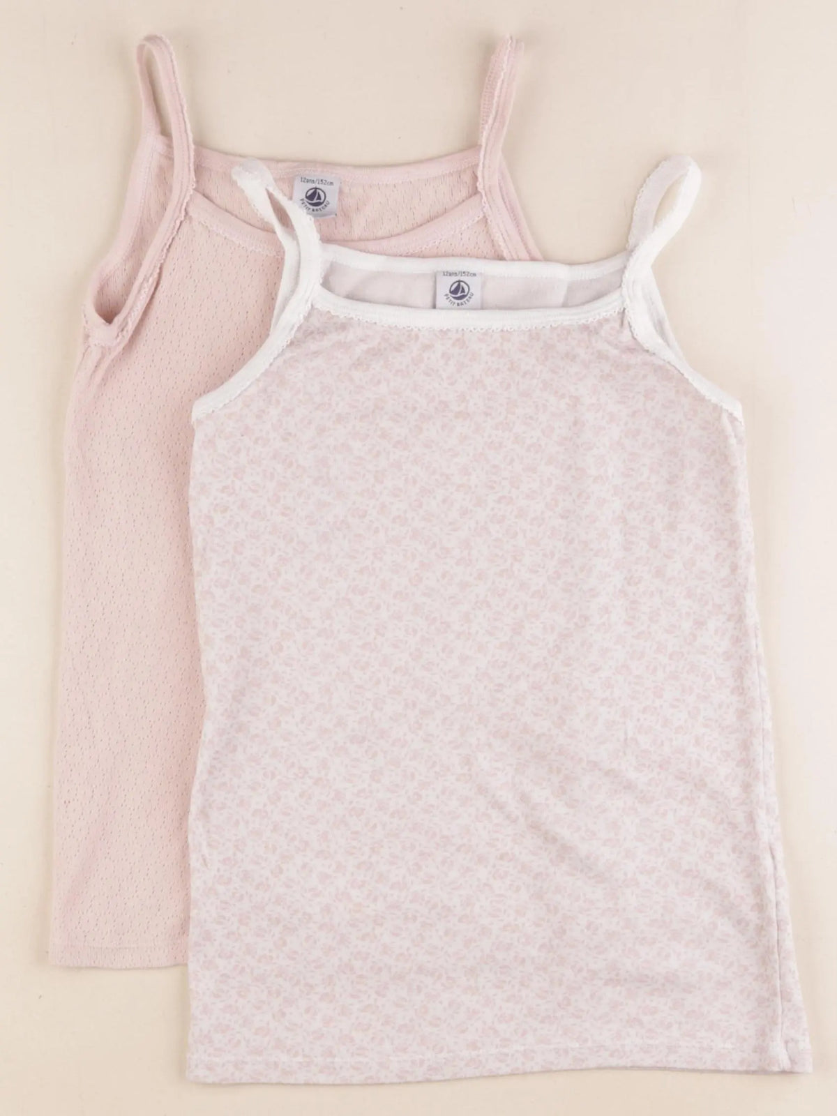 Petit Bateau - lot de 2 maillots de corps rose - 12 ans