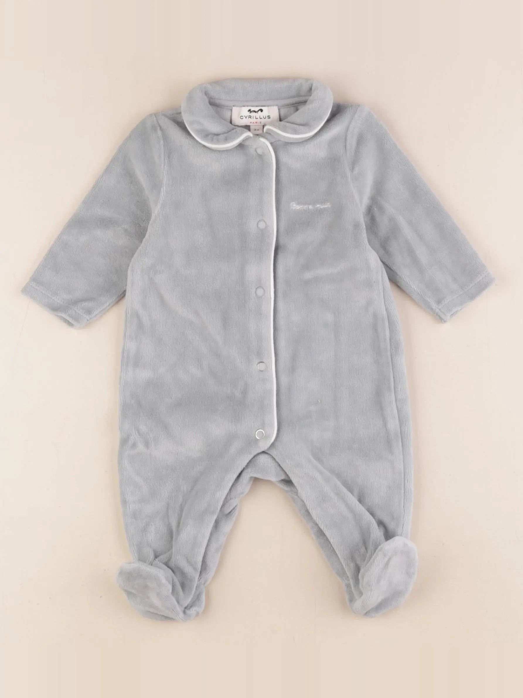 Cyrillus - pyjama velours bleu - 3 mois