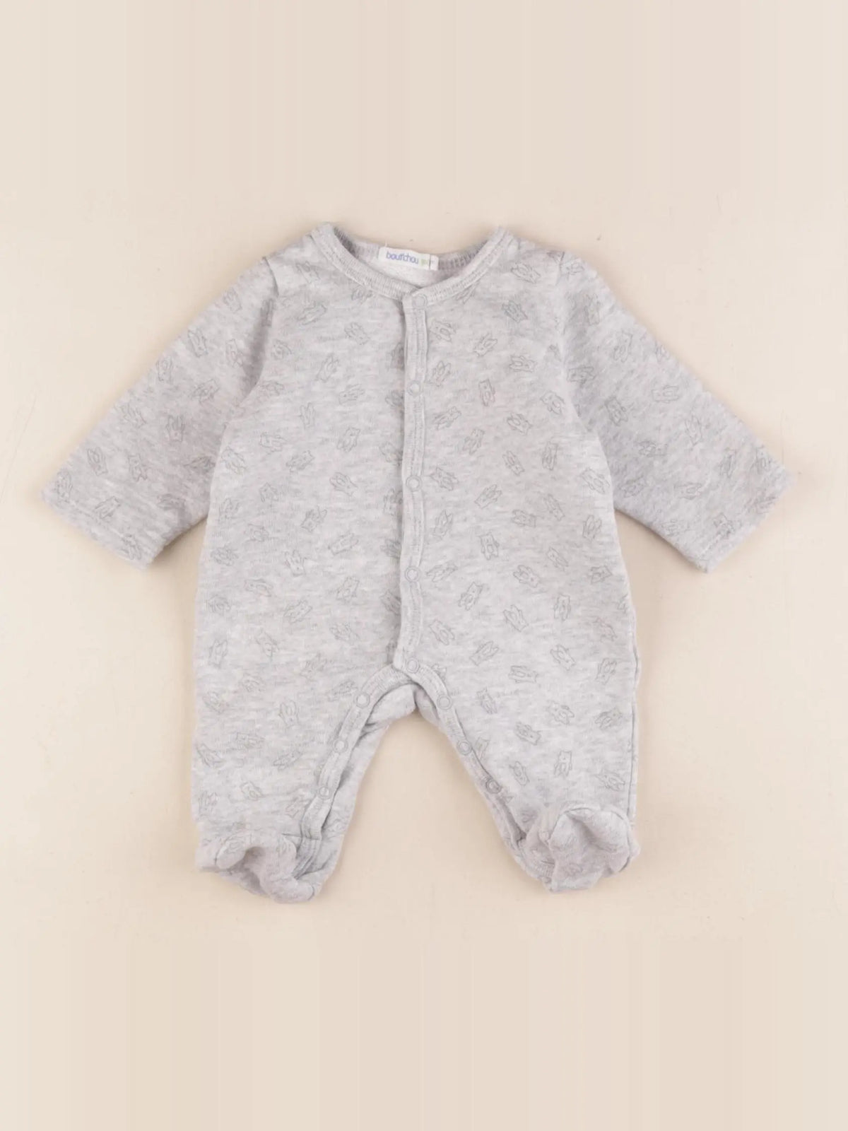 Boutchou - pyjama coton gris - 0 mois