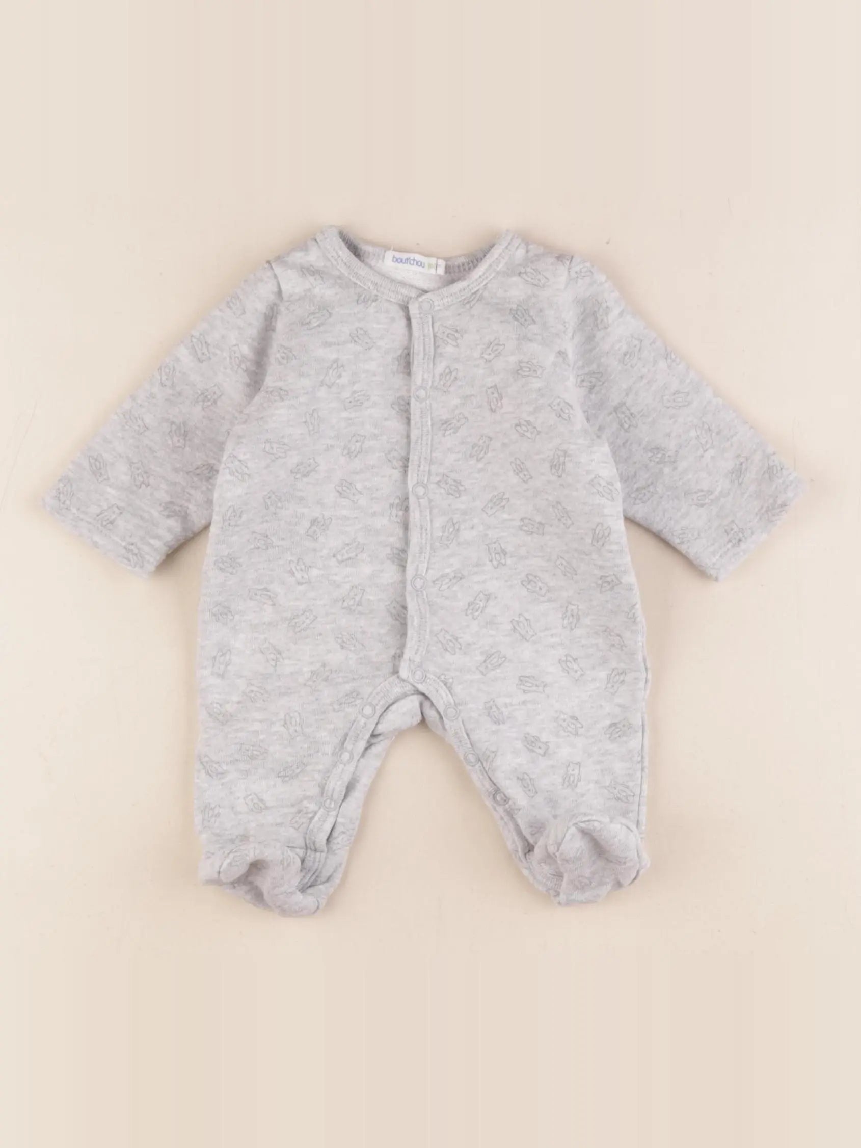 Boutchou - pyjama coton gris - 0 mois