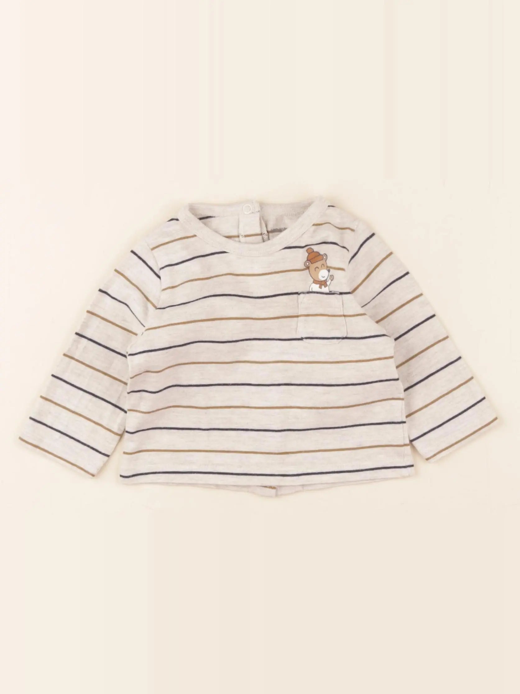 Vertbaudet - tee-shirt beige - 3 mois
