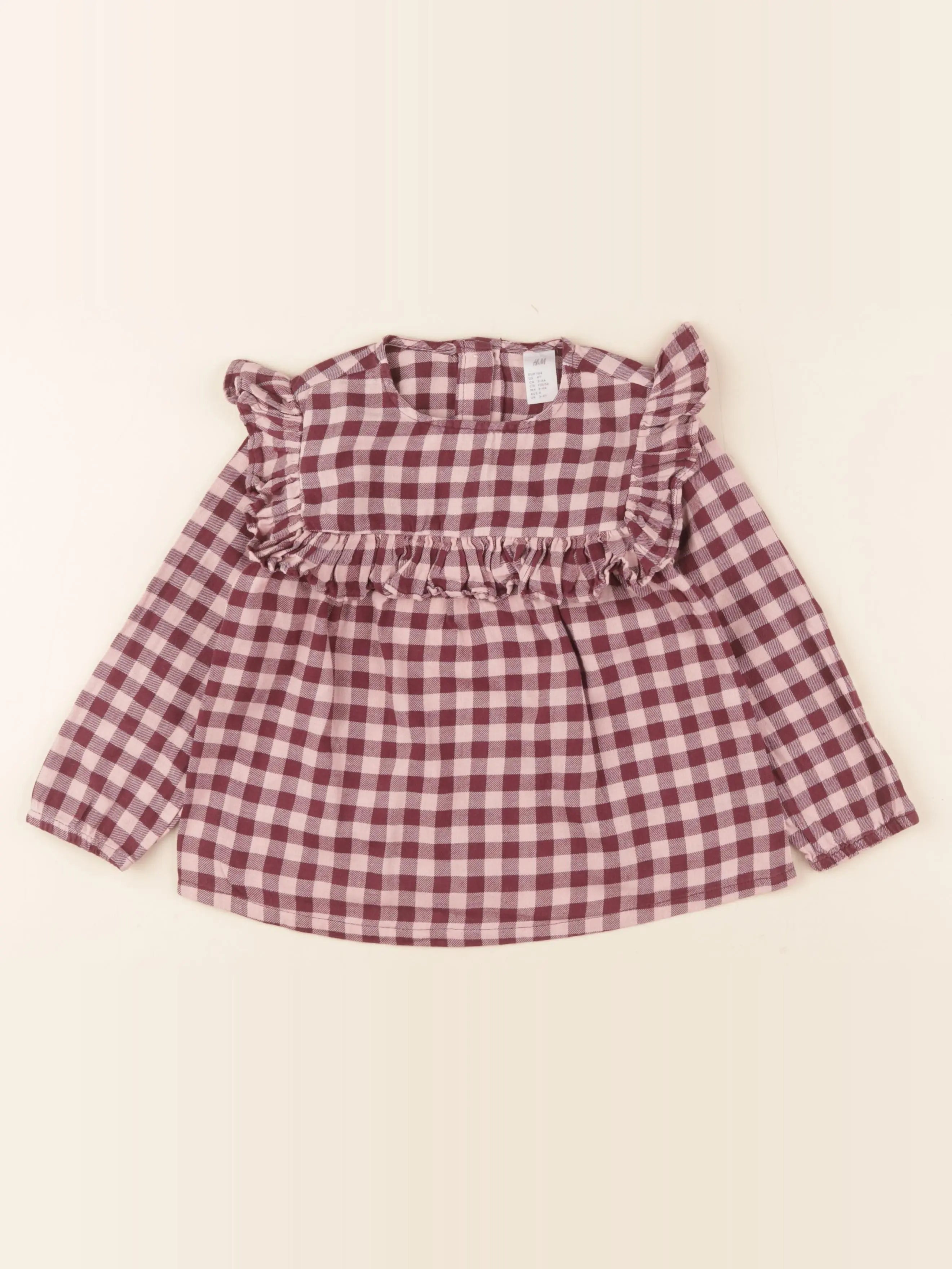 H&M - blouse violet, rose - 3/4 ans