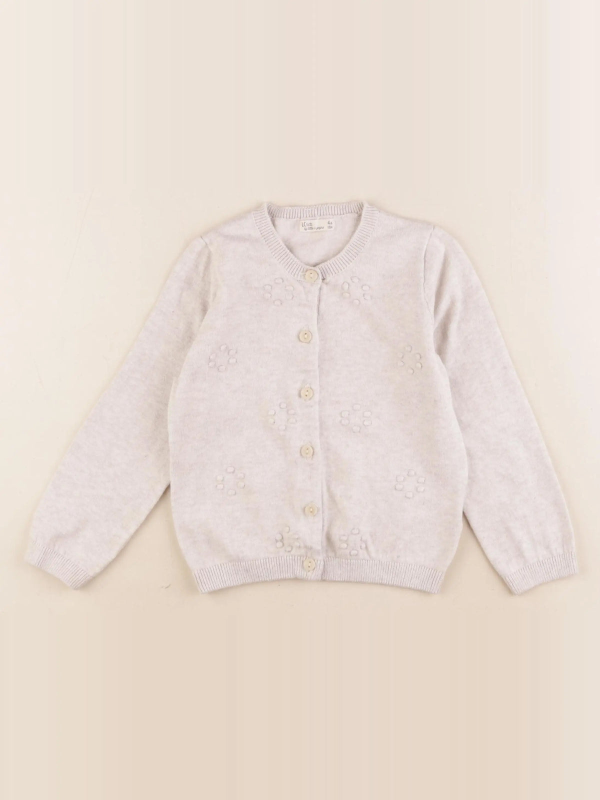 Little Cigogne - gilet beige - 4 ans