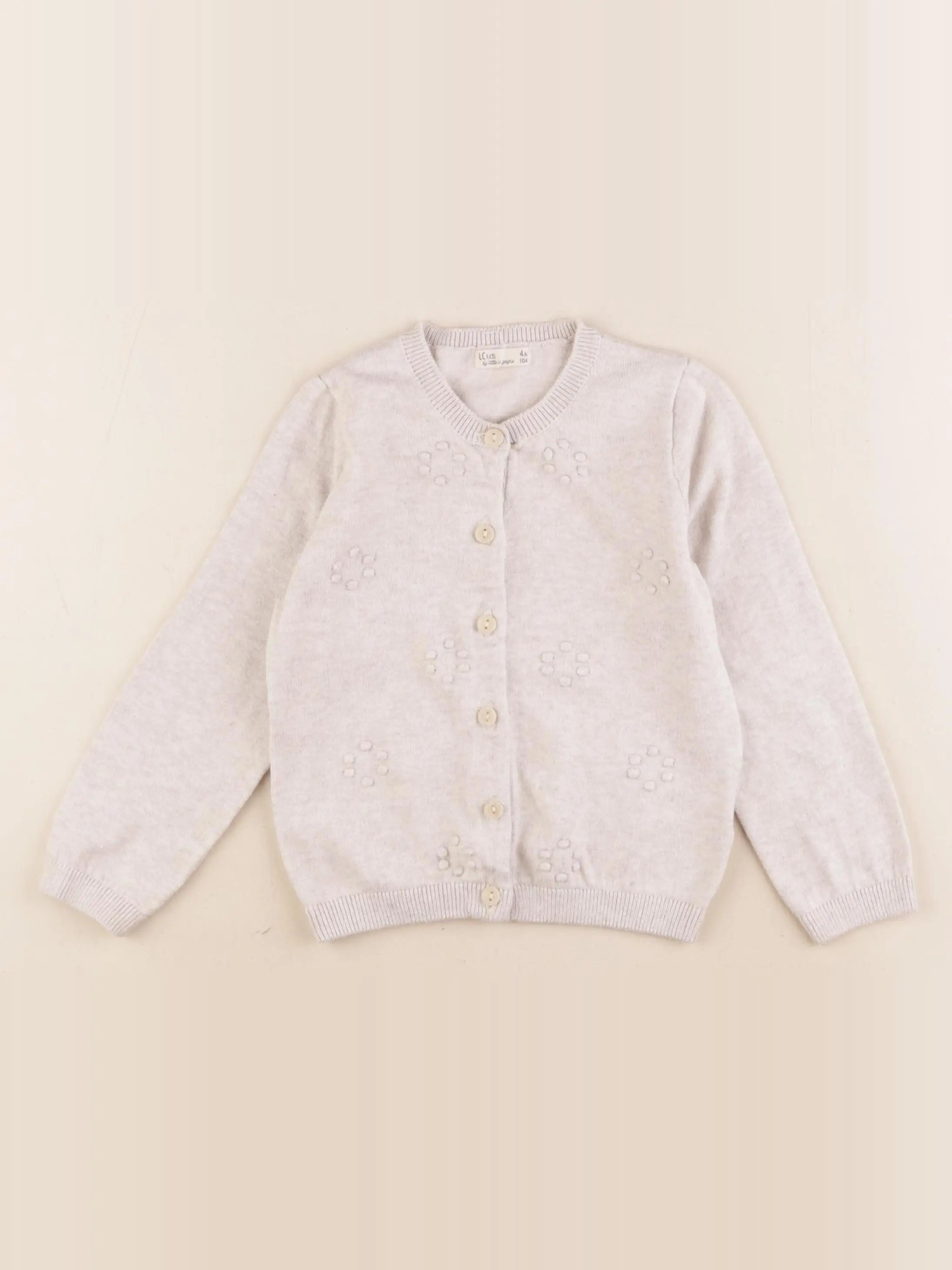 Little Cigogne - gilet beige - 4 ans