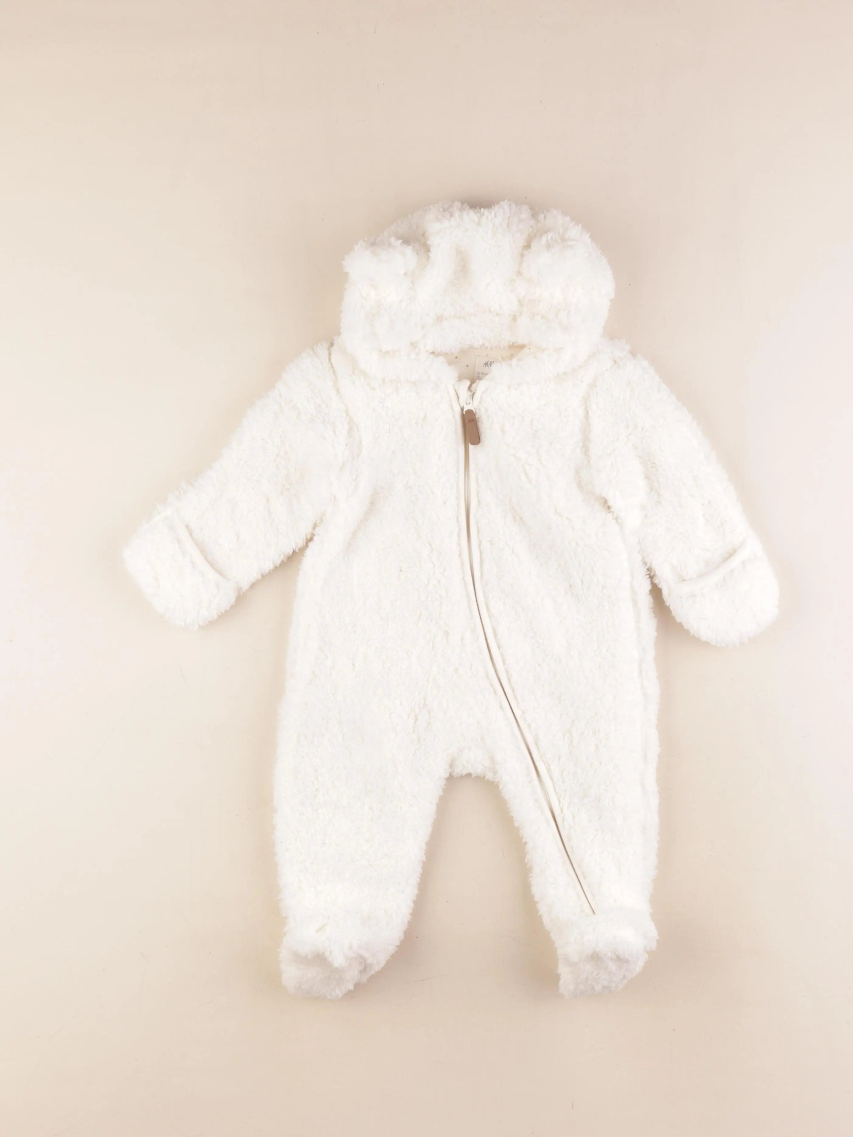 H&M - combi-pilote blanc - 2/4 mois