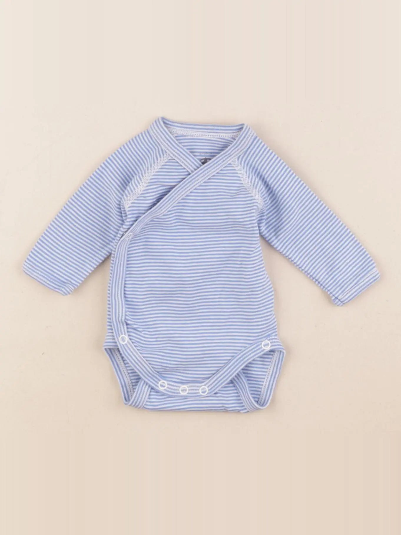Petit Bateau - body bleu - 0 mois