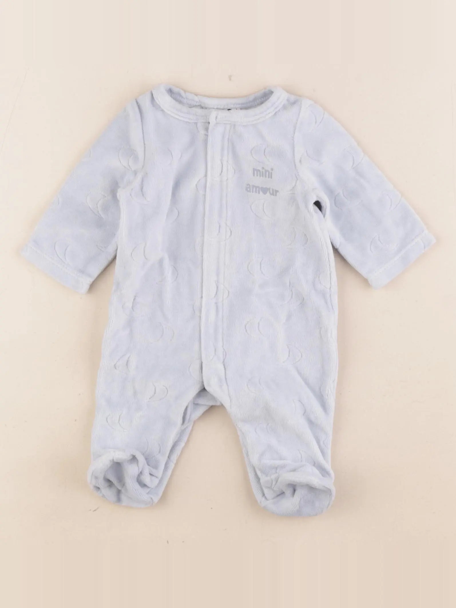 Tape à l'oeil - pyjama velours bleu - 0 mois