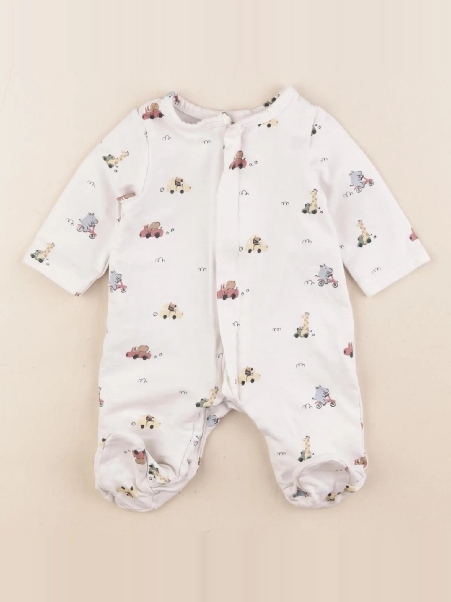 Tape à l'oeil - pyjama coton beige - 0 mois