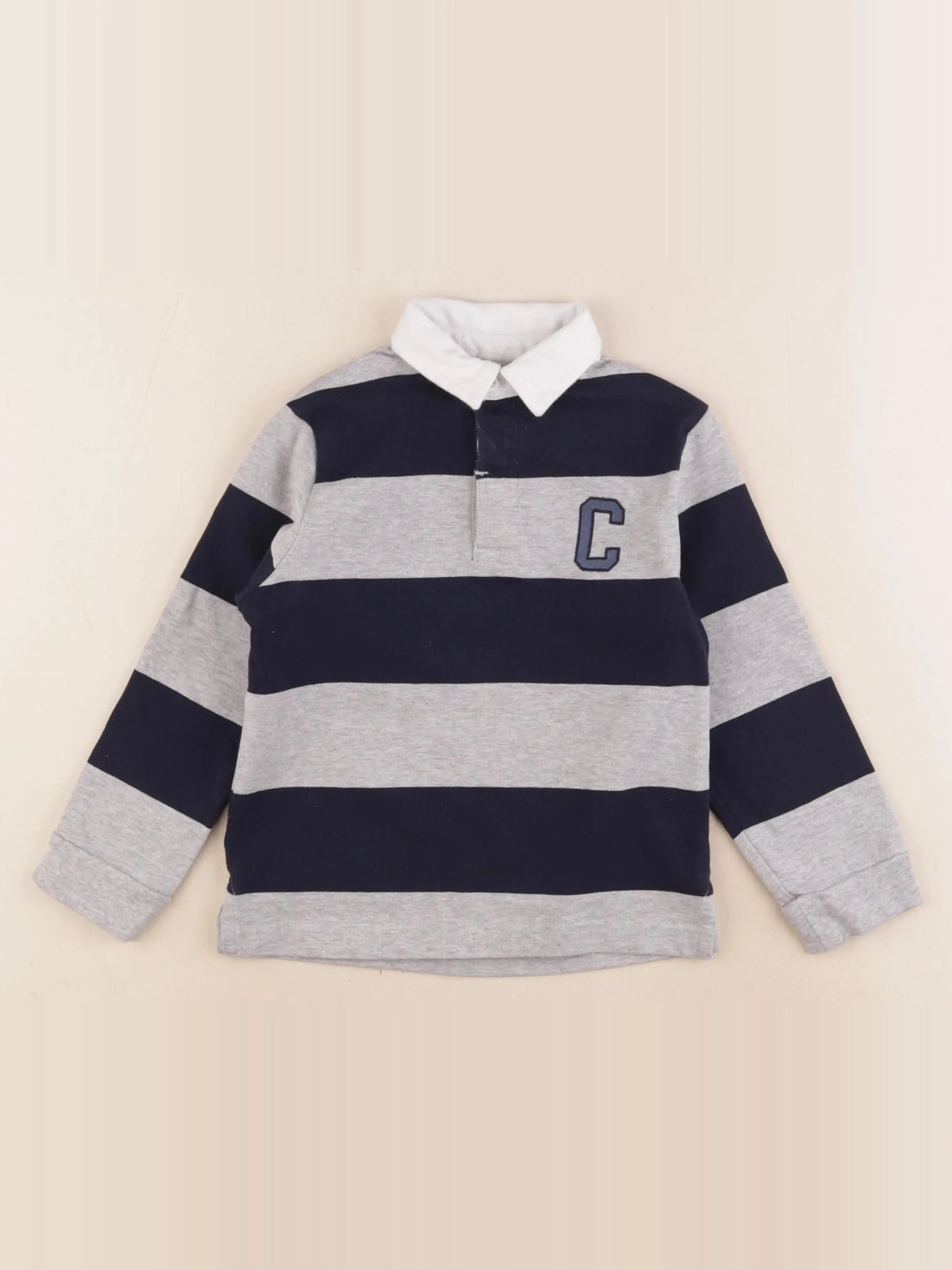 Cyrillus - polo bleu, gris - 4 ans