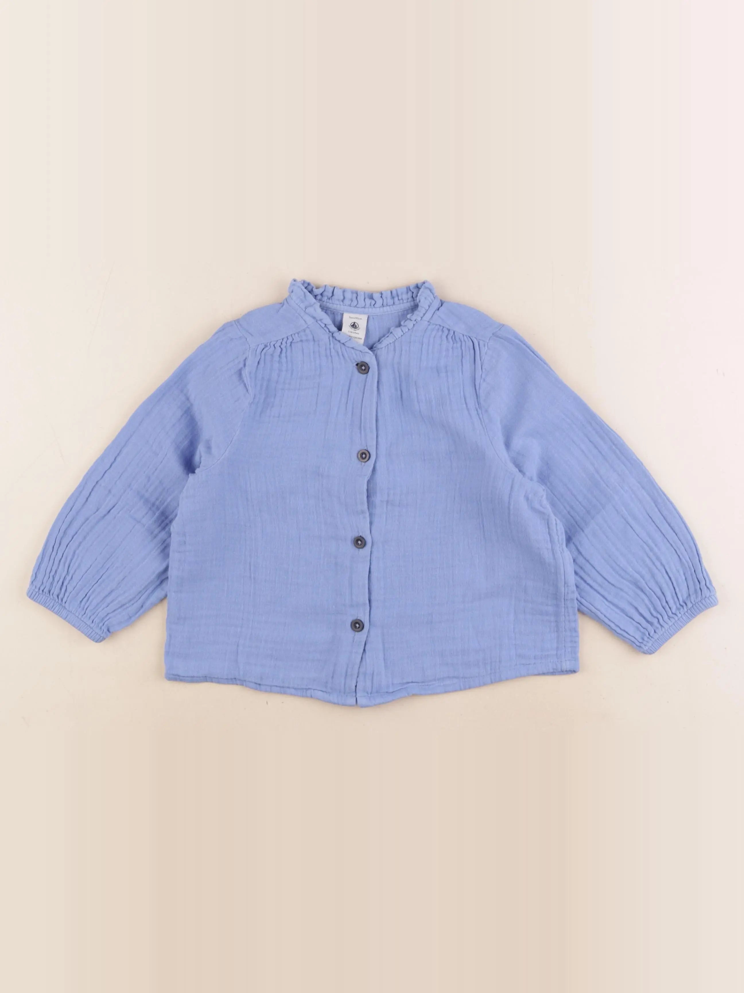 Petit Bateau - blouse bleu - 3 ans