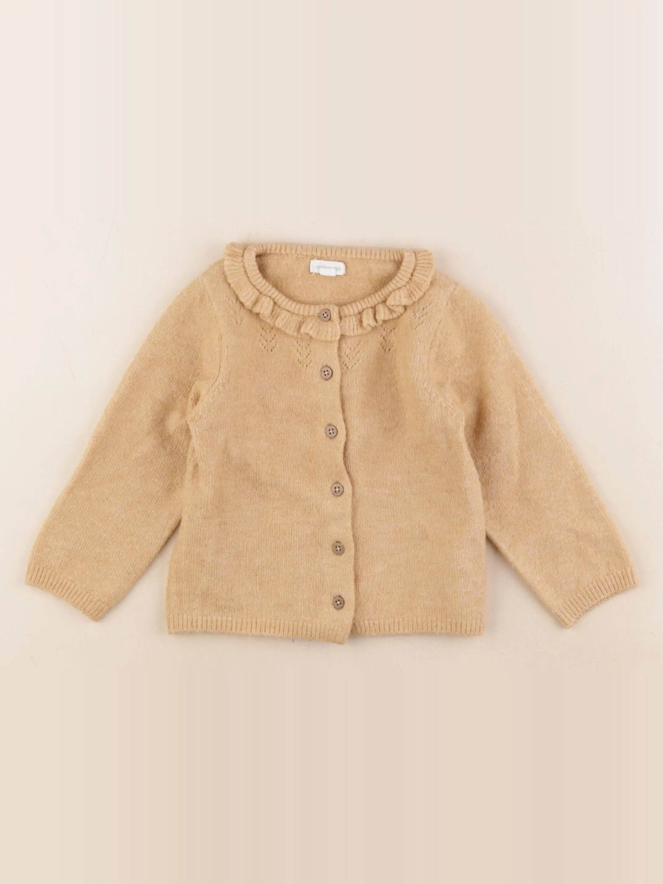 Vertbaudet - gilet beige - 24 mois