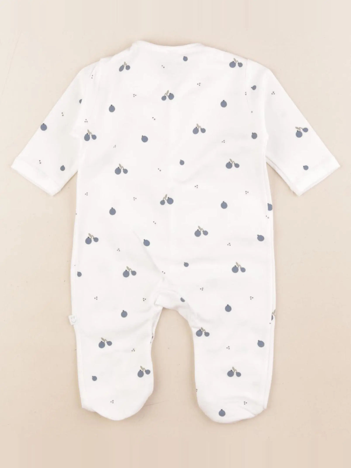 Pyjama coton blanc, bleu