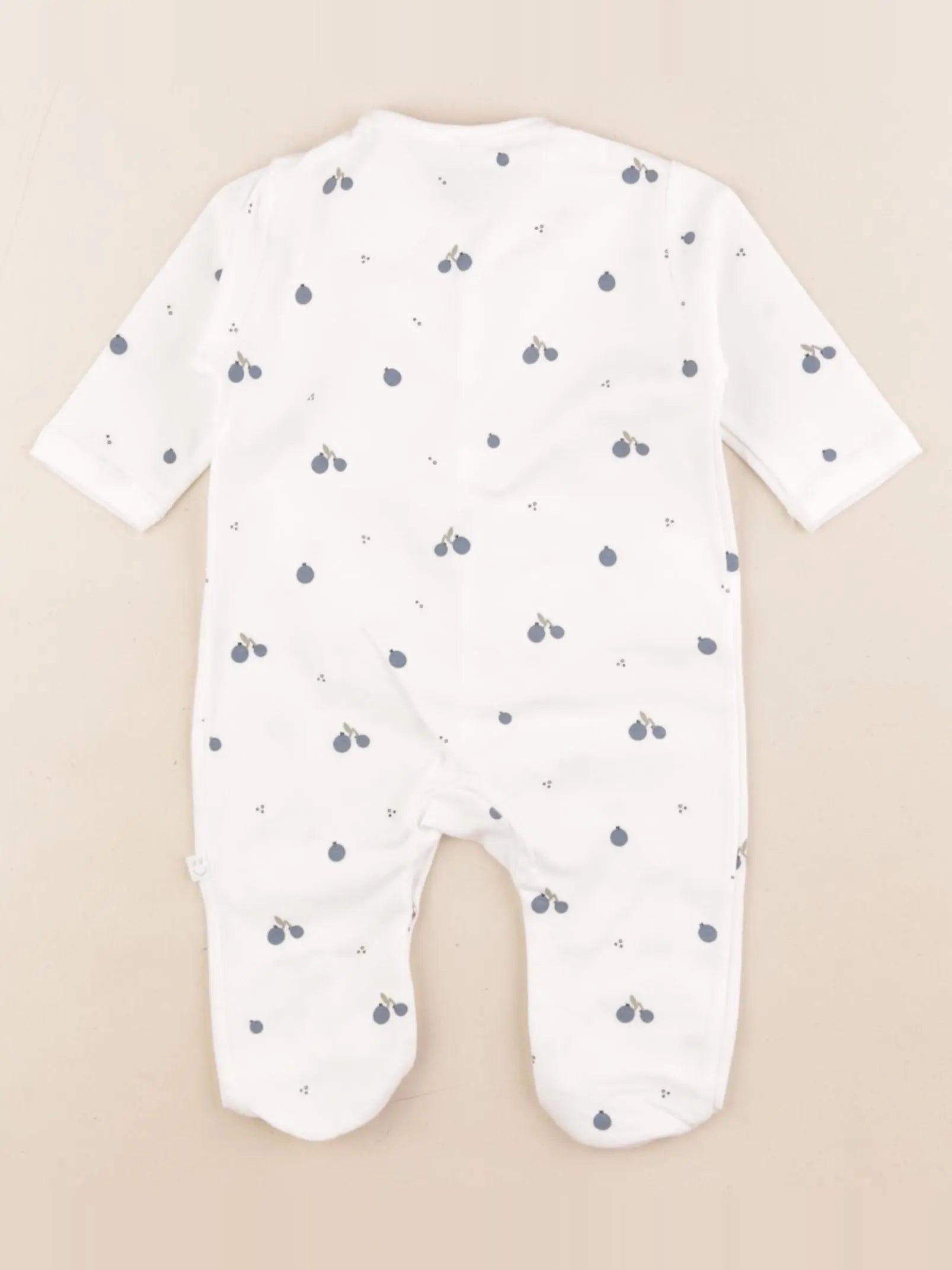 Pyjama coton blanc, bleu