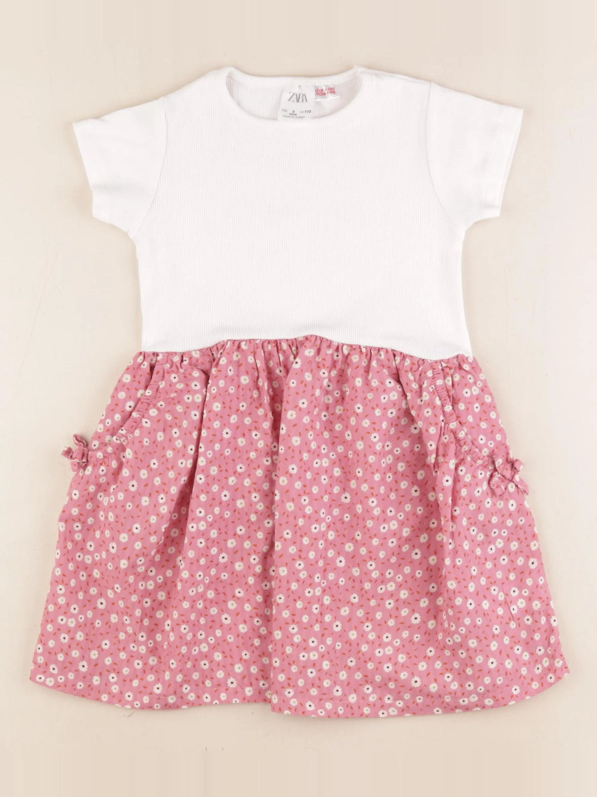 Zara - robe blanc, rose - 5 ans