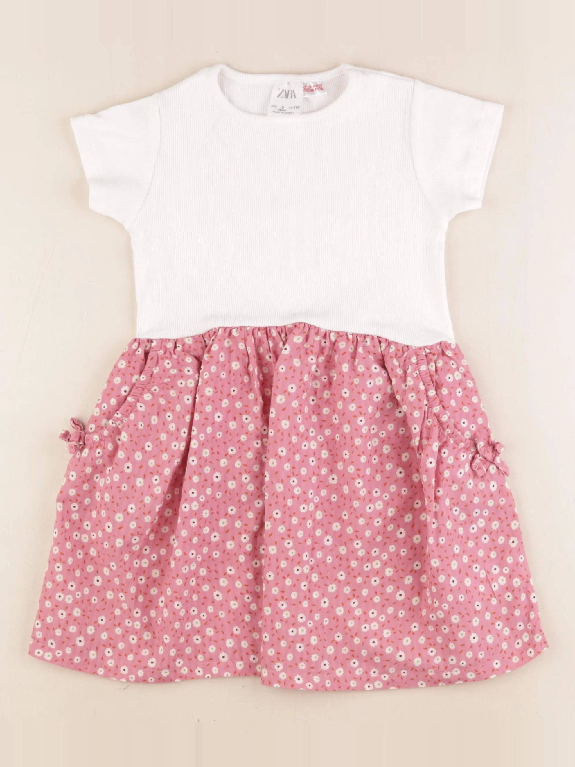 Zara - robe blanc, rose - 5 ans