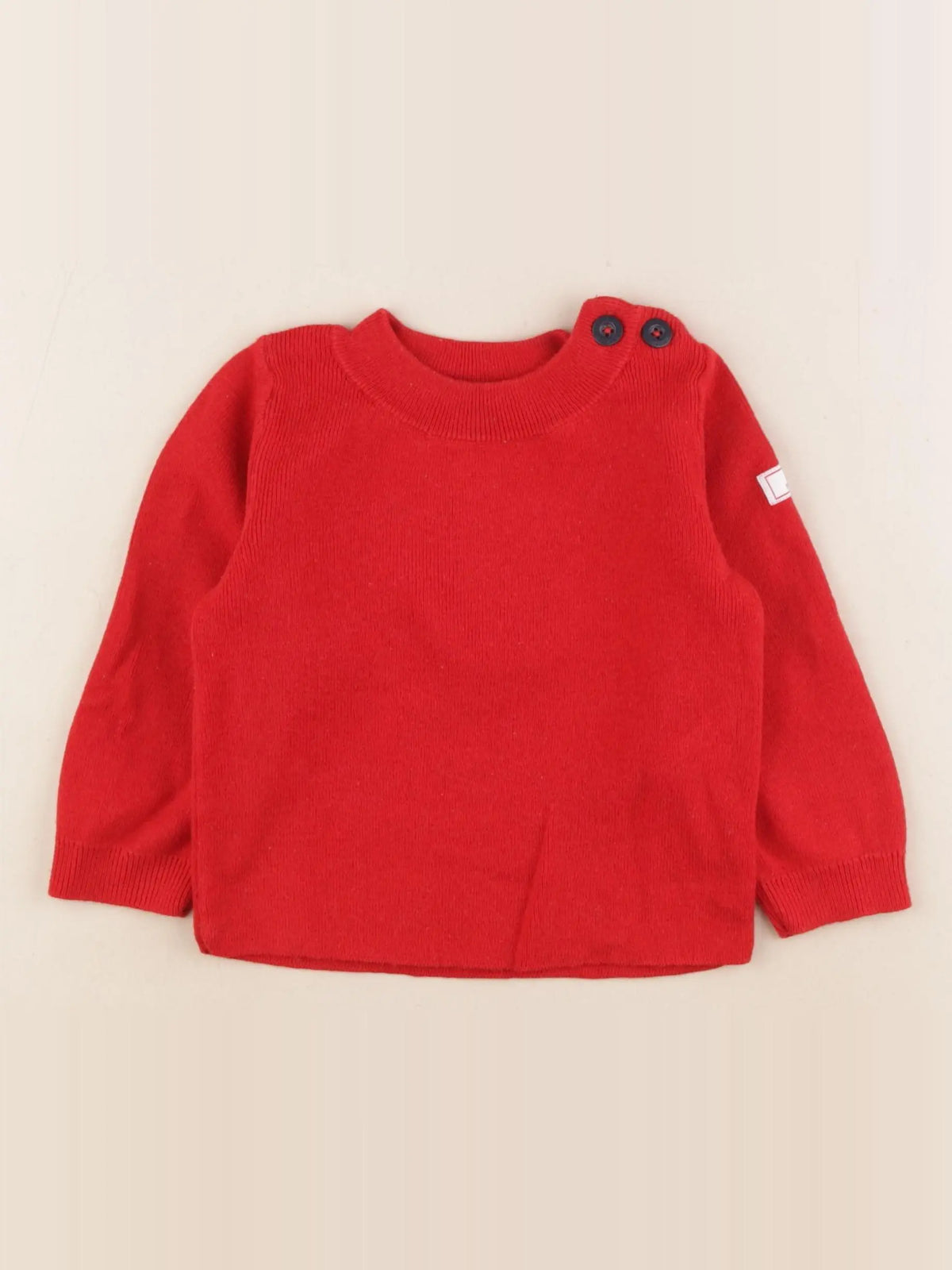 Petit Bateau - pull rouge - 24 mois