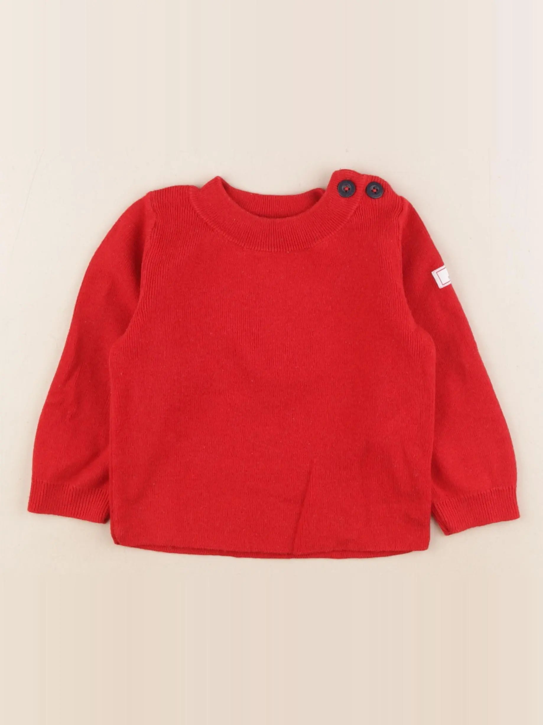 Petit Bateau - pull rouge - 24 mois