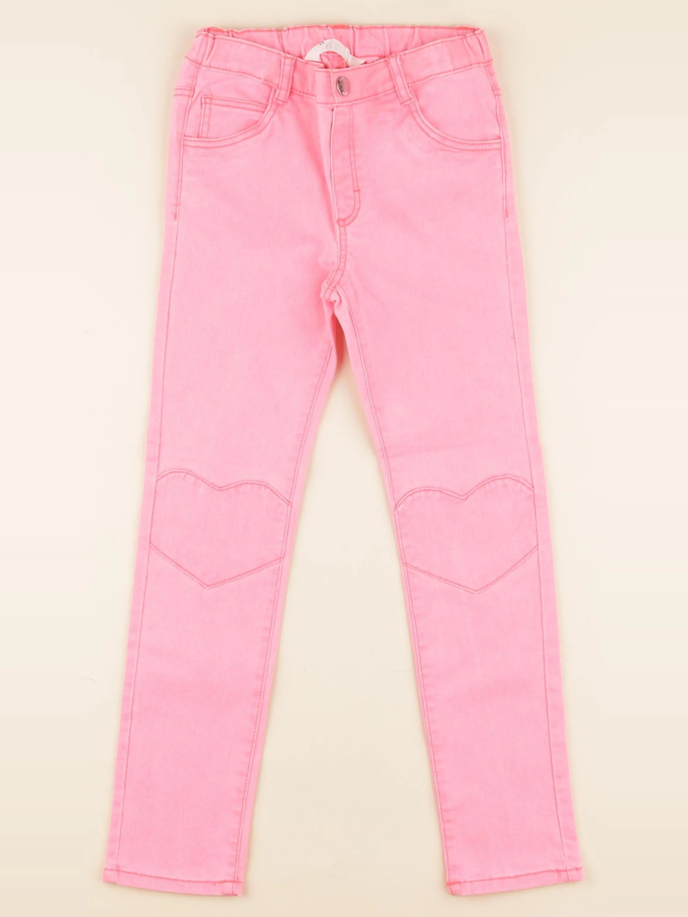 H&M - jean rose fluo - 6/7 ans