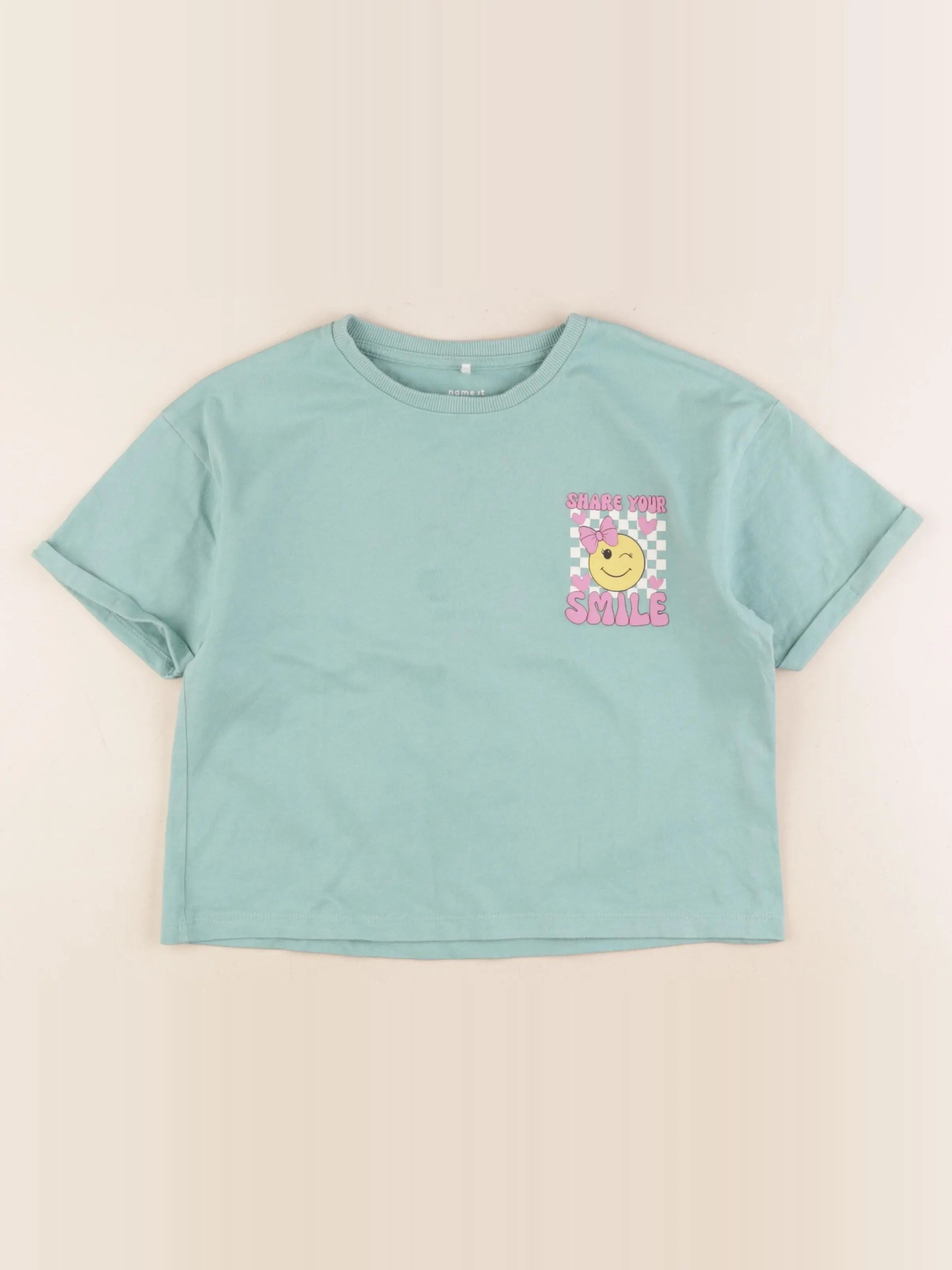 Name it - tee-shirt imprimé au dos vert - 7/8 ans