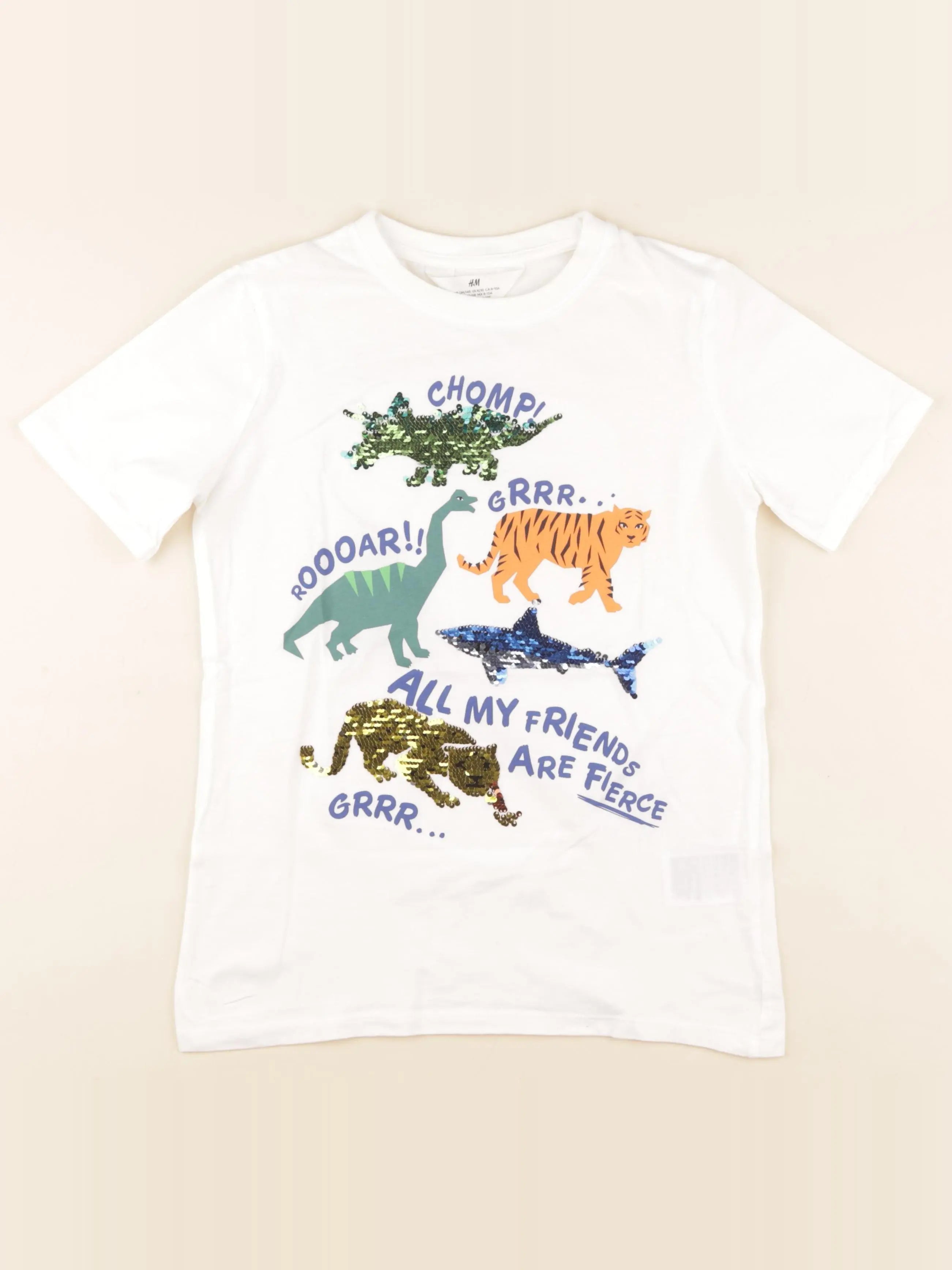 H&M - tee-shirt blanc - 8/10 ans