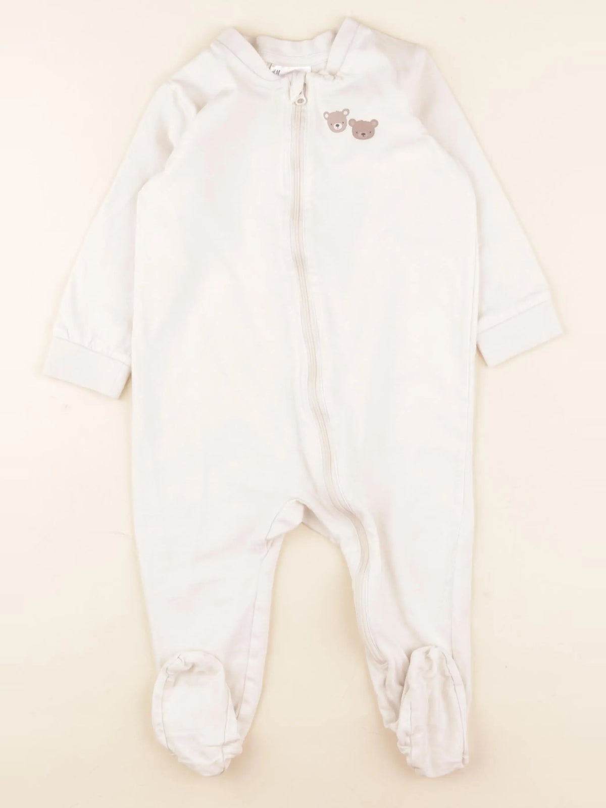 H&M - pyjama coton beige - 9/12 mois