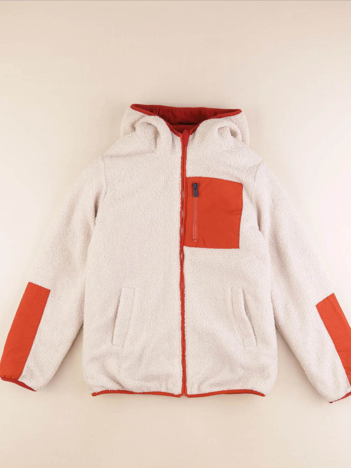 Okaidi - veste réversible beige, orange - 12 ans