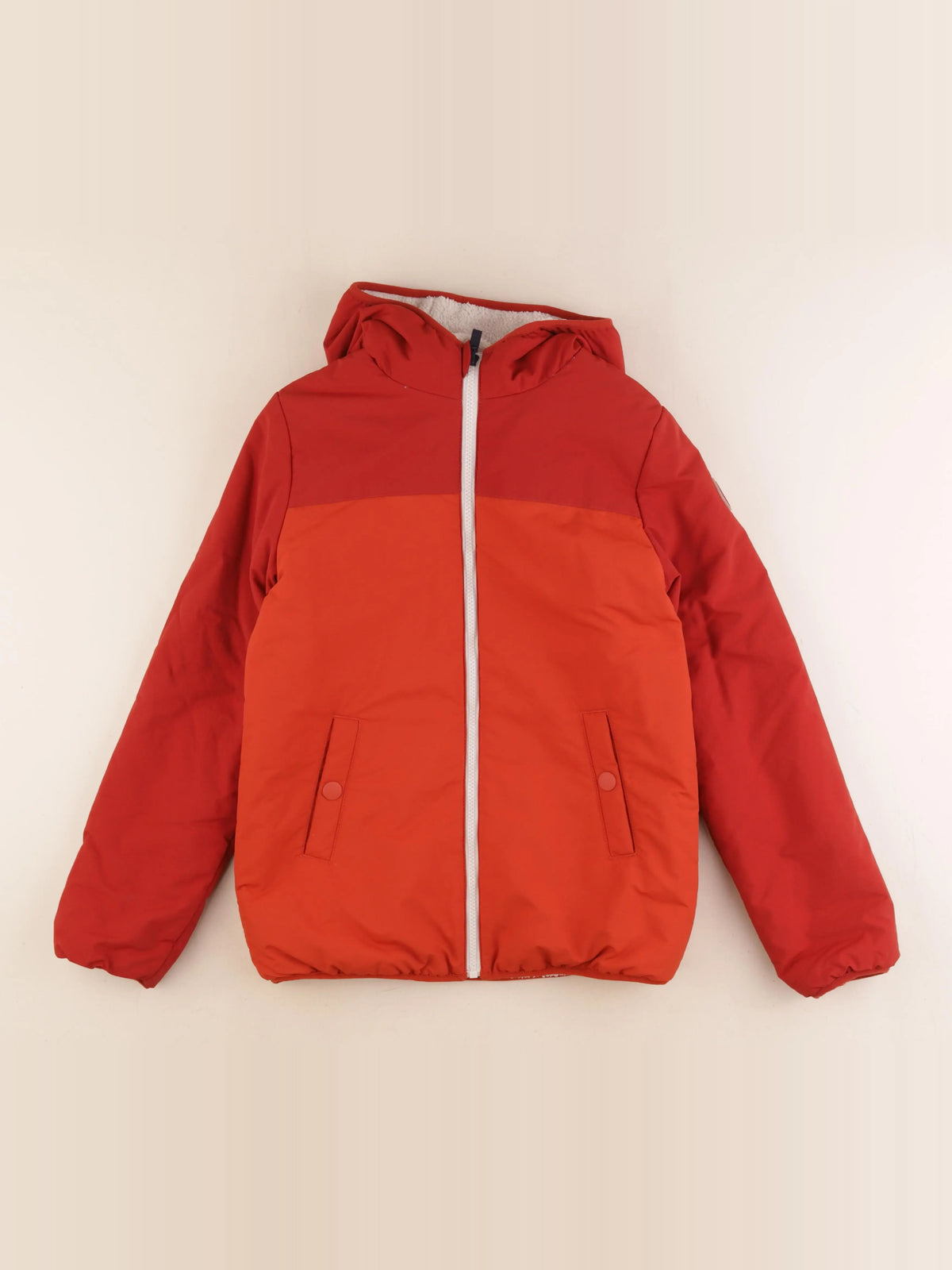 Okaidi - veste réversible beige, orange - 12 ans
